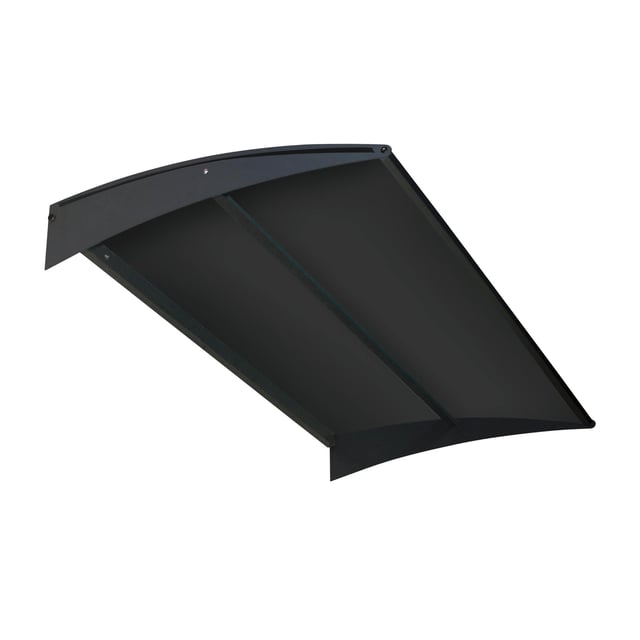 Pensilina In Policarbonato | 100x135 Cm | Grigio Alveolare | Profilo Centrale Nero | Esterno