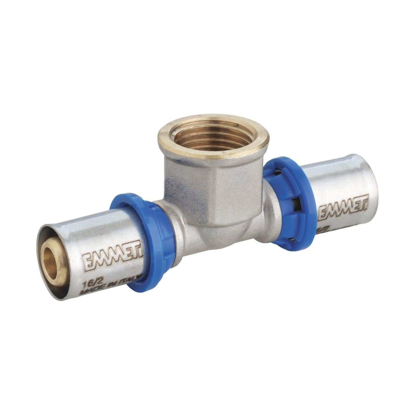 Raccord à Presser Té Emmeti Multicouche – 63 X 1 F X 63 – Réf 28115390 – Neuf