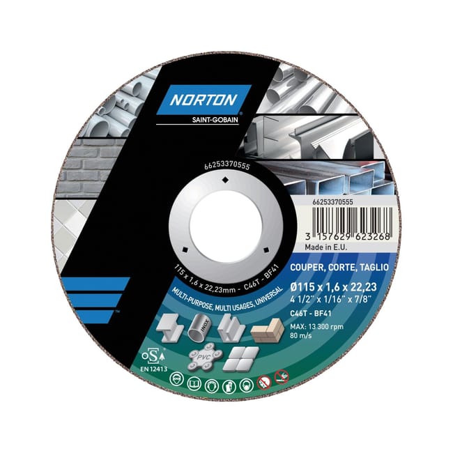 Norton Disco da taglio Quantum3 115x1,6x22.23mm Norton Disco da taglio Quantum3 115x1,6x22.23mm