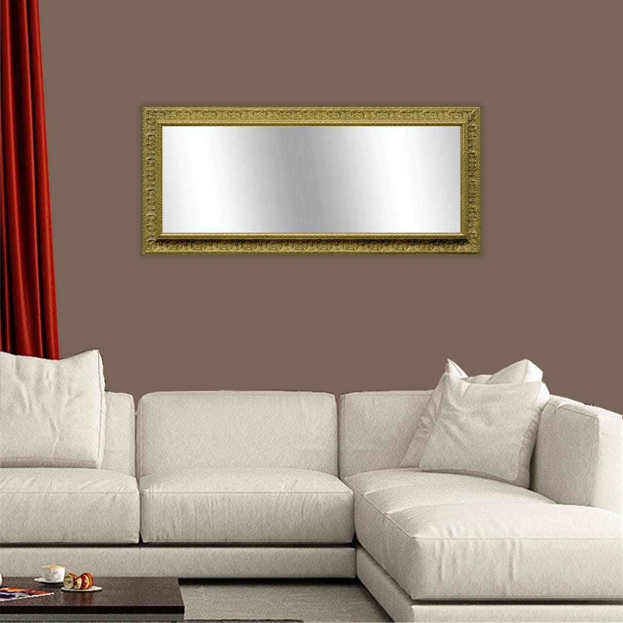 Specchio 58 cm con cornice oro