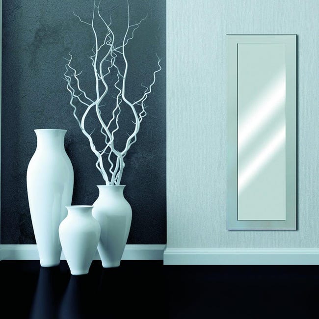 Specchiera Da Parete 160x60 Cm Frassino Crema - Made In Italy, Appoggio A Terra O Muro - Foto 4
