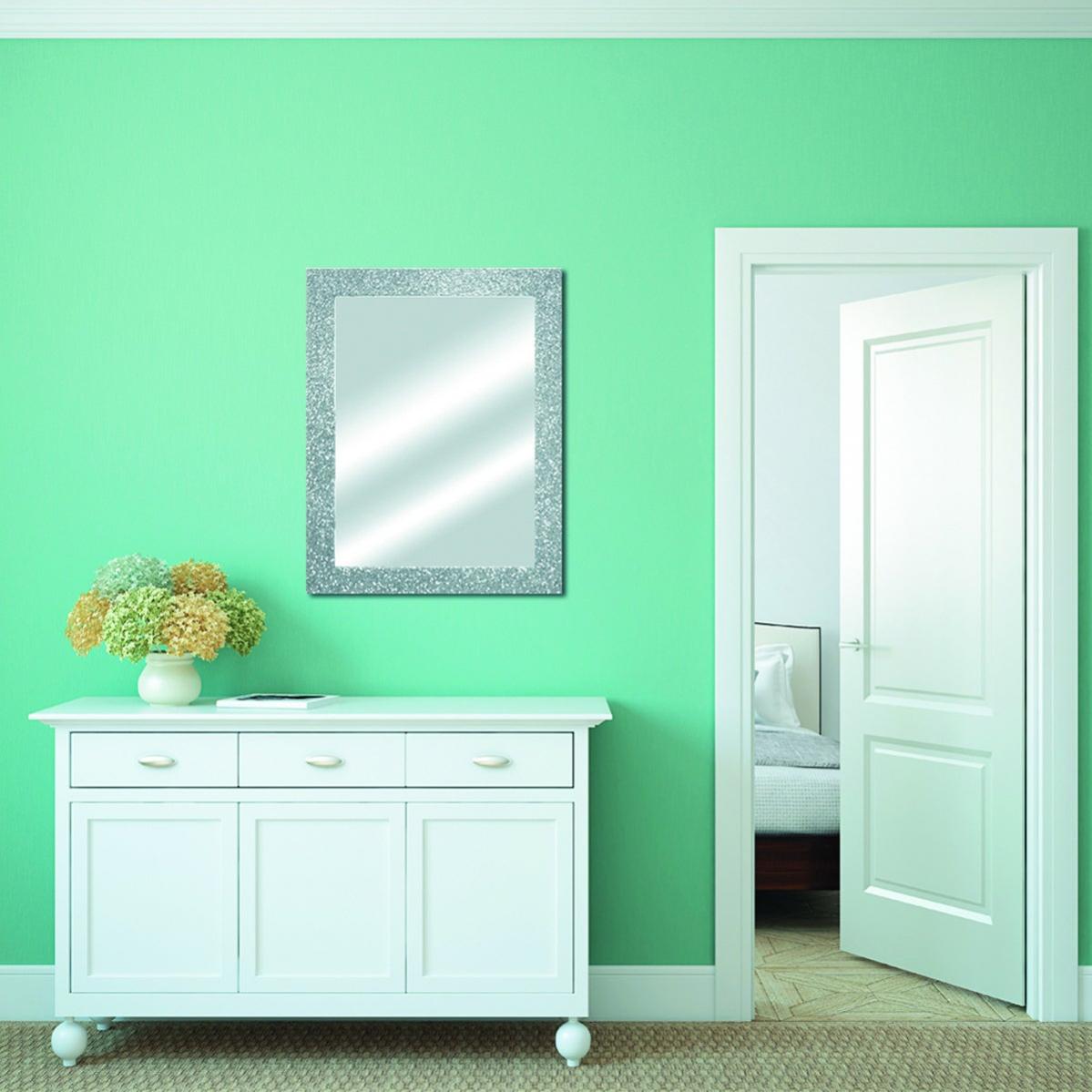 Specchio Da Bagno Con Cornice Metallica Argento Opaco, 61x122 Cm, Rettangolare, Vetro Temperato 4 Mm, Installazione Orizzontale/verticale - 4