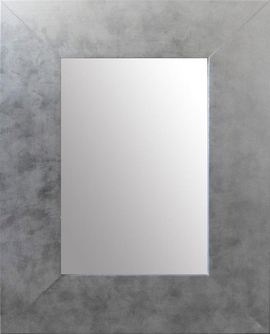 Specchio da parete rettangolare cornice in legno Argento cm 80x4 110h  MEDUSA
