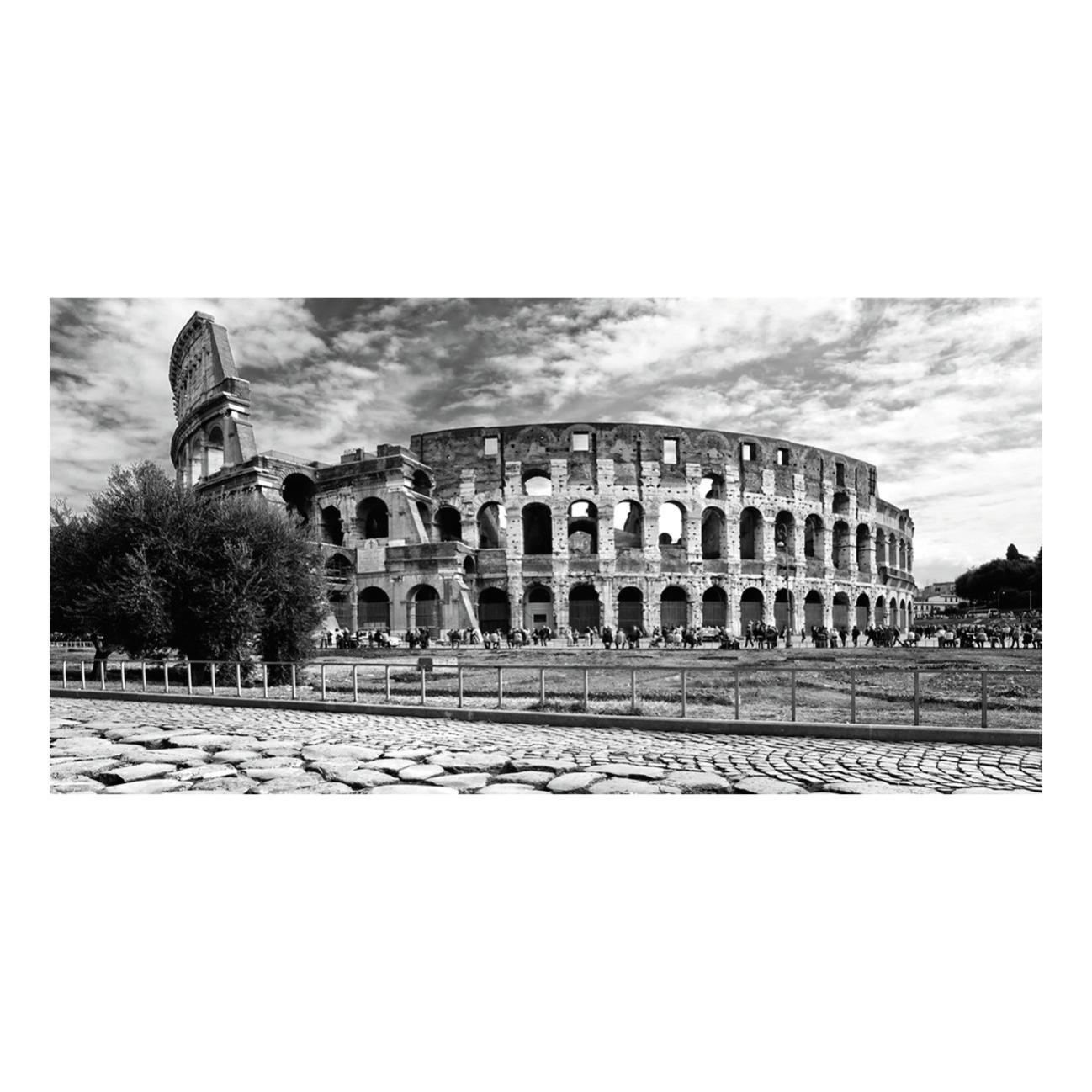 Quadro Moderno XXL 120x60 Cm Roma Colosseo - Stampa Su Tela Canvas, 4 Pannelli, Made In Italy, Per Soggiorno