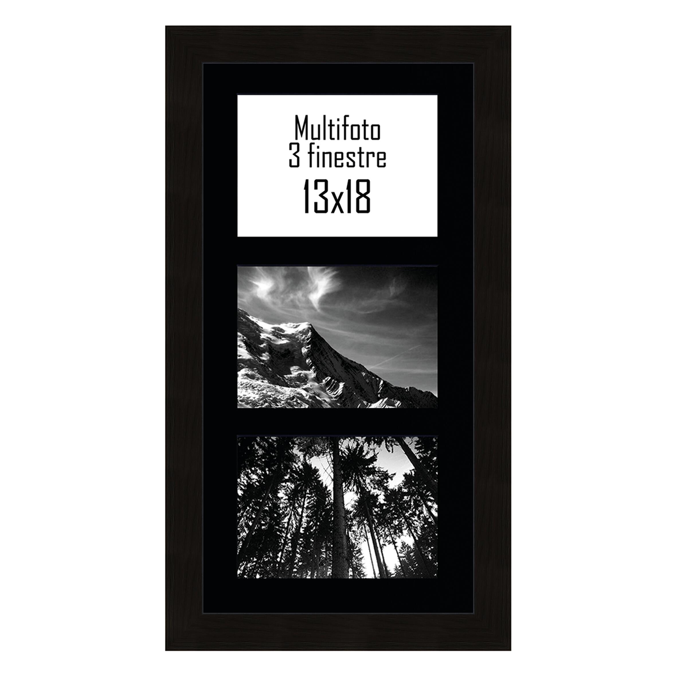 Relaxdays Cornice Multifoto, con Scritta FAMILY, Portafoto Multiplo per 6  Fotografie, da Appendere, HxL 33x48 cm, Nero