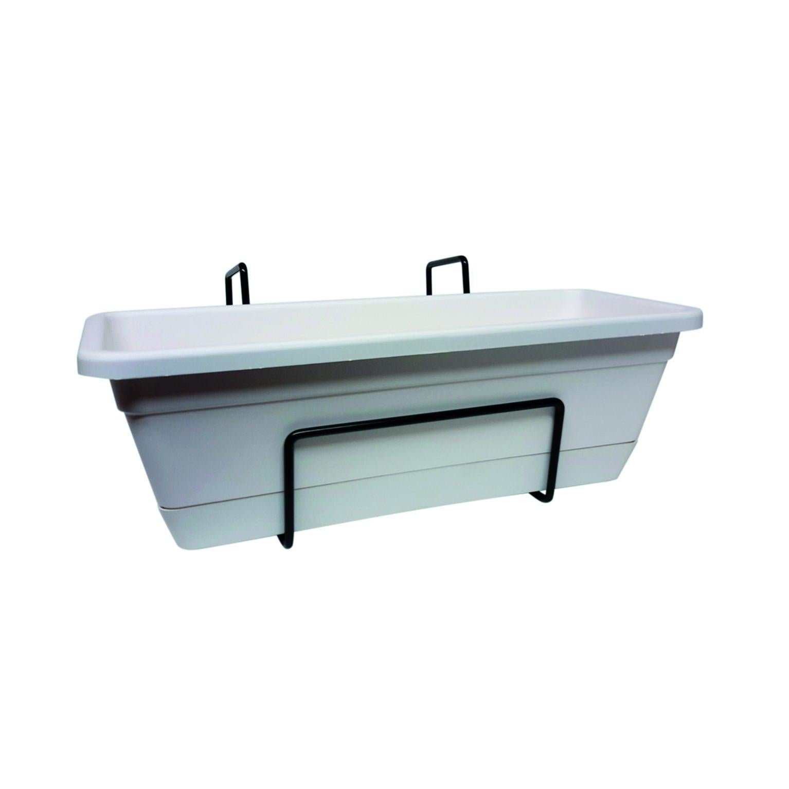 ARTEVASI Vaso Venezia Per Balcone 30 Cm – Colore Tortora, Con Fissatori Regolabili, Senza Supporti In Ferro