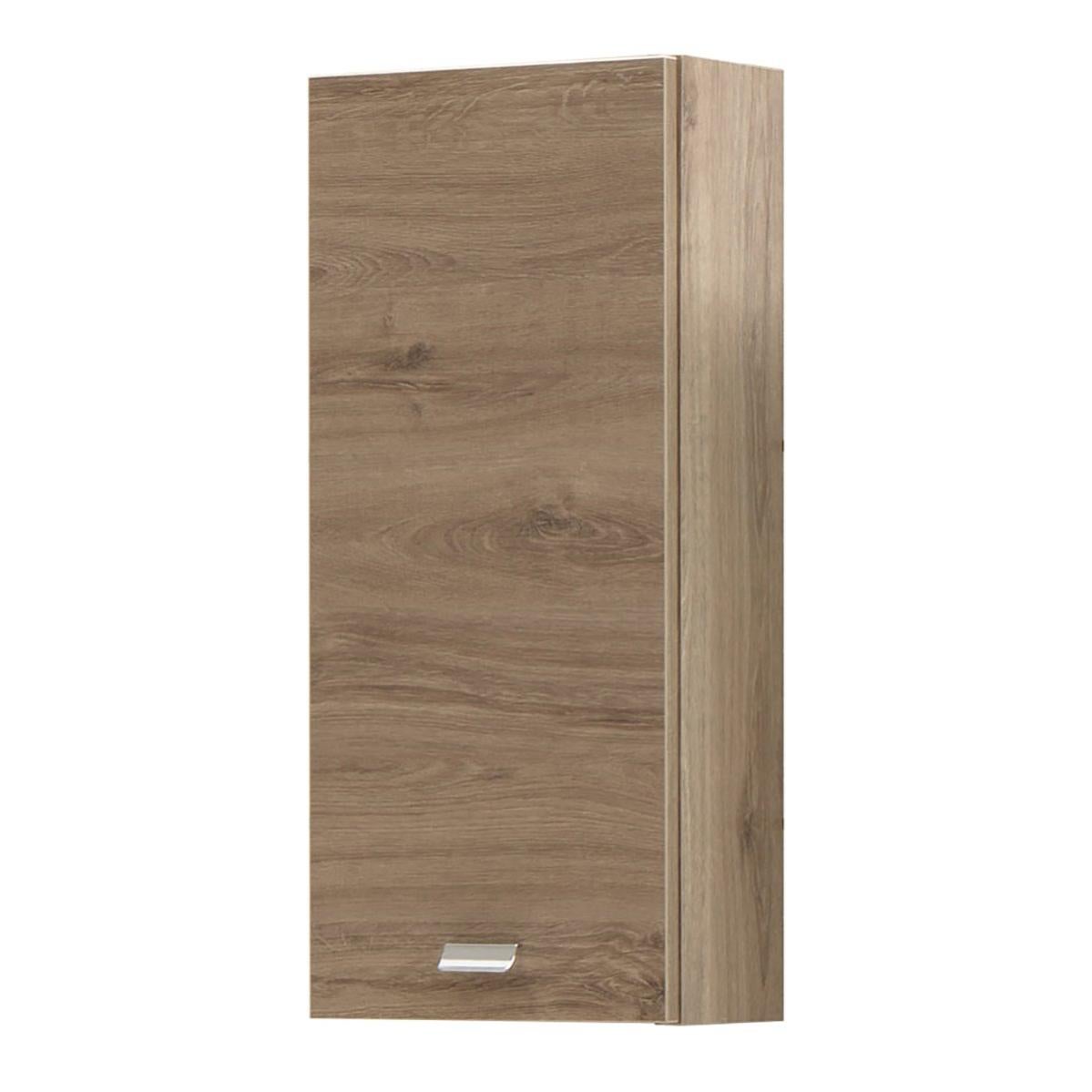 Pensile Bagno Forte Veris 1 Anta | 68x40x29 Cm | Rovere Sonoma E Bianco Lucido | Porta Apribile A Scelta