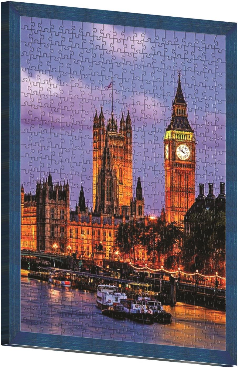 Cornice per puzzle 1000 pezzi blu opaco per foto da 70.4x50.4 cm