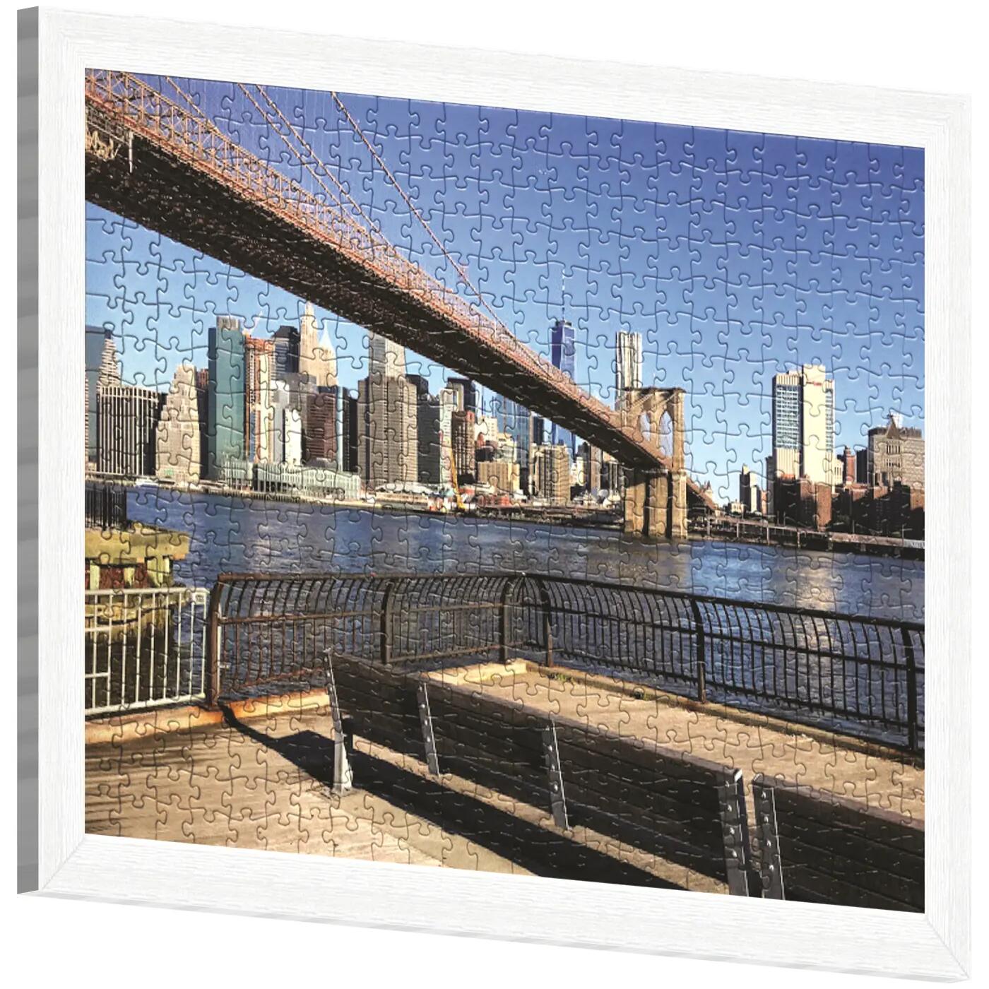 Cornice per puzzle 500 pezzi bianco opaco per foto da 49.4x36.4 cm