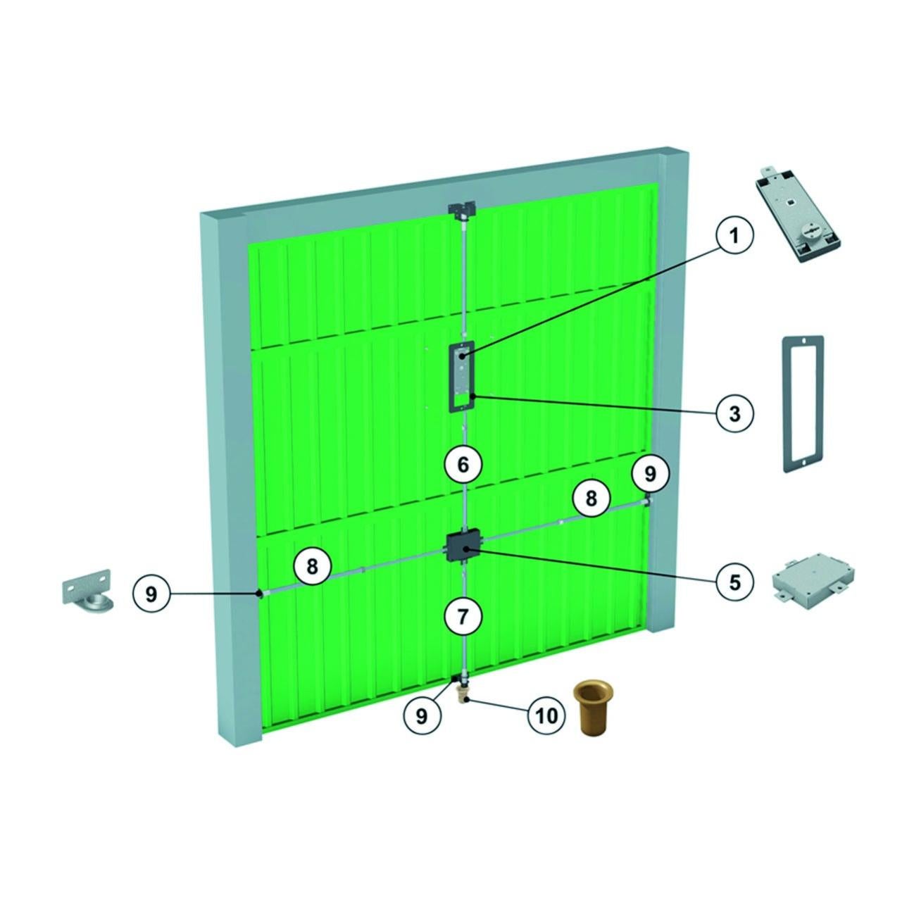 Serratura a incasso 66803280G7 cilindro per porta blindata, entrata 7.3 cm,  interasse 73 mm