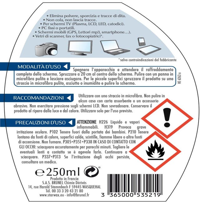 Detergente Pulisci Schermo + Panno Microfibra - 200ml