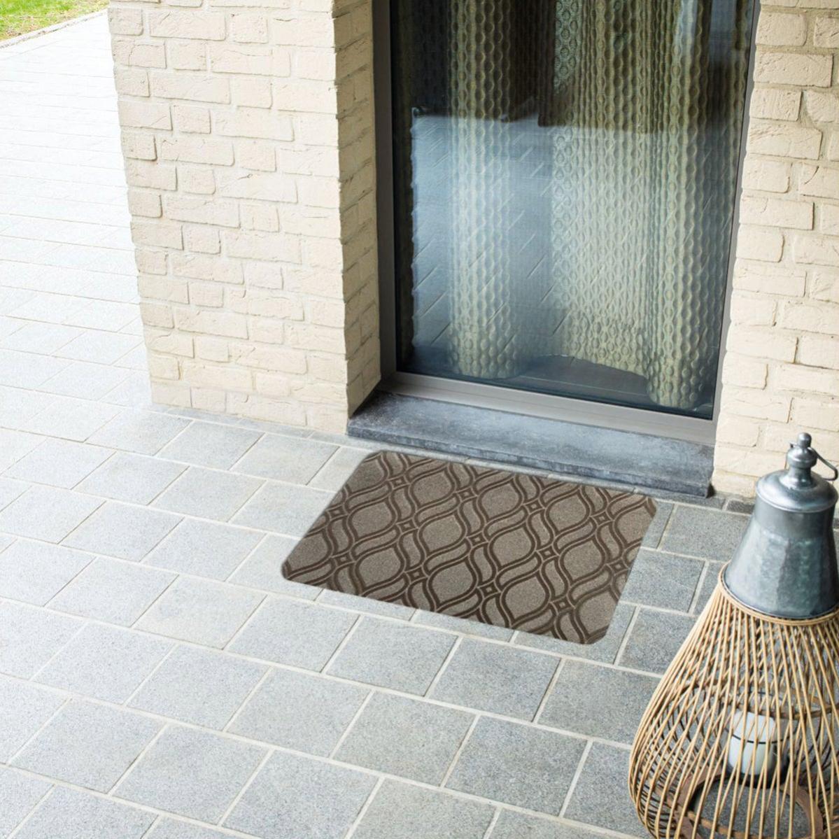 Zerbino Ingresso 40x60 Cm Mezzaluna In Coir E Gomma Pattern A Nido D'ape