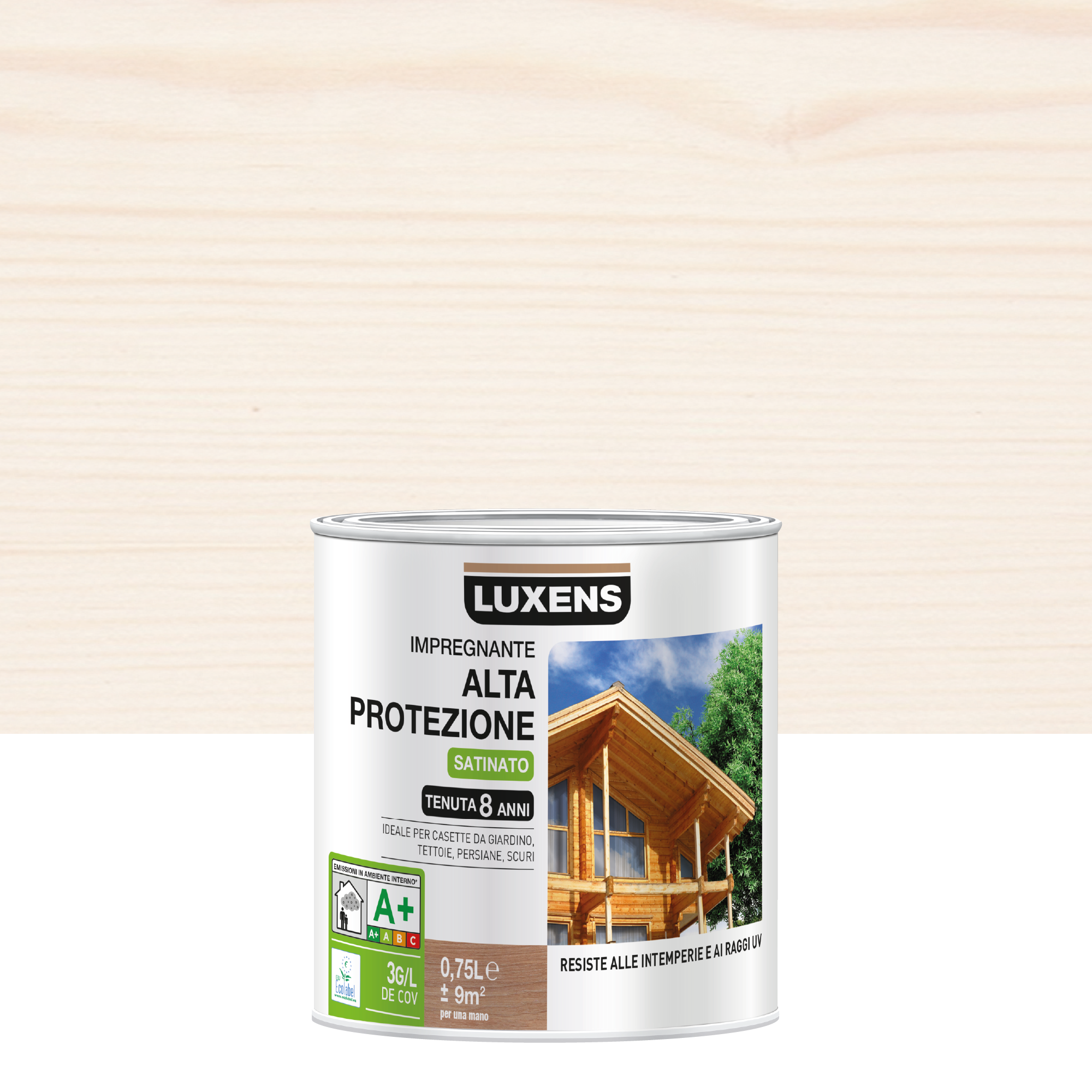 Vernice per legno da esterno satinato ad acqua teck 250 ml