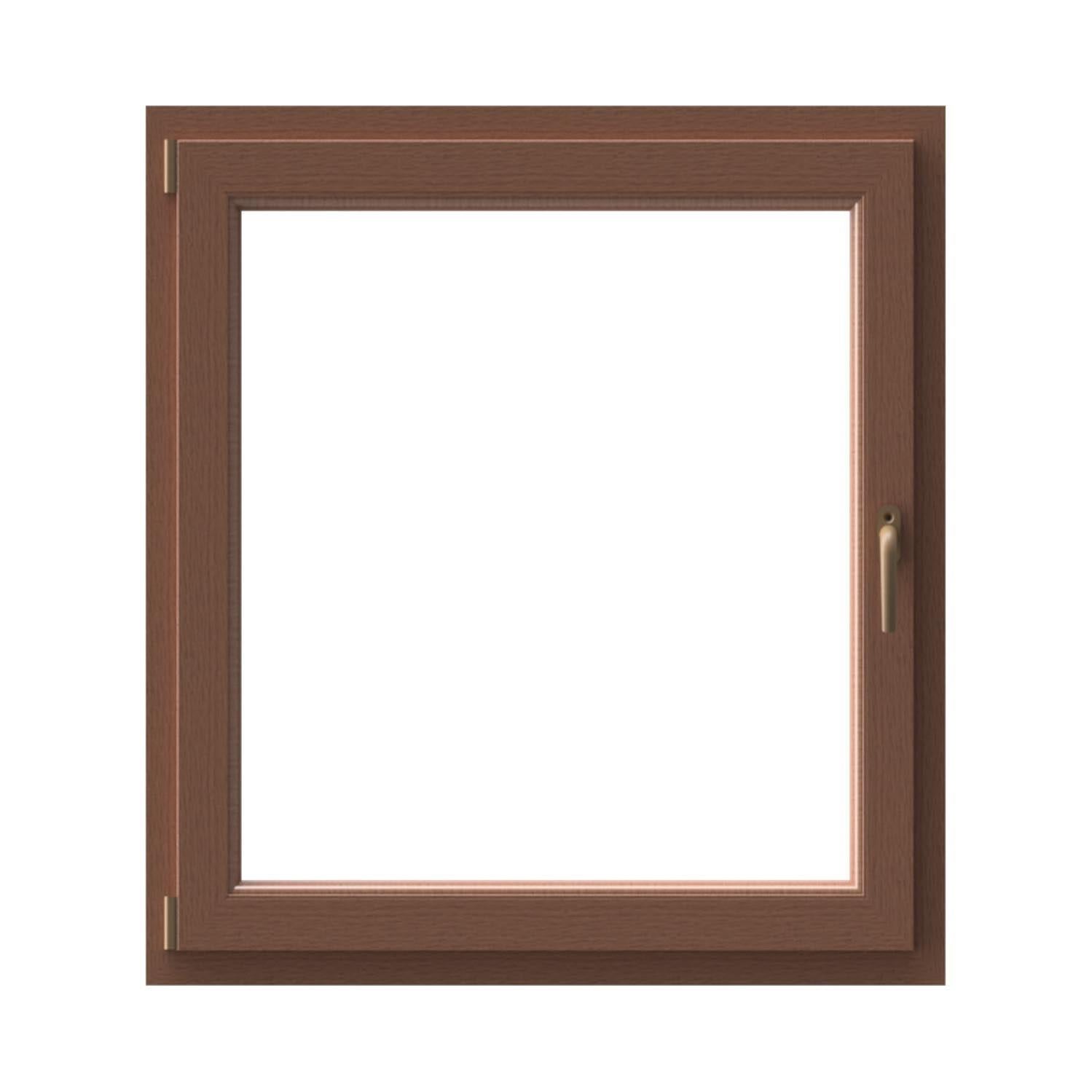 Finestra in PVC rovere dorato L 80 x H 120 cm, 1 anta apertura a ...