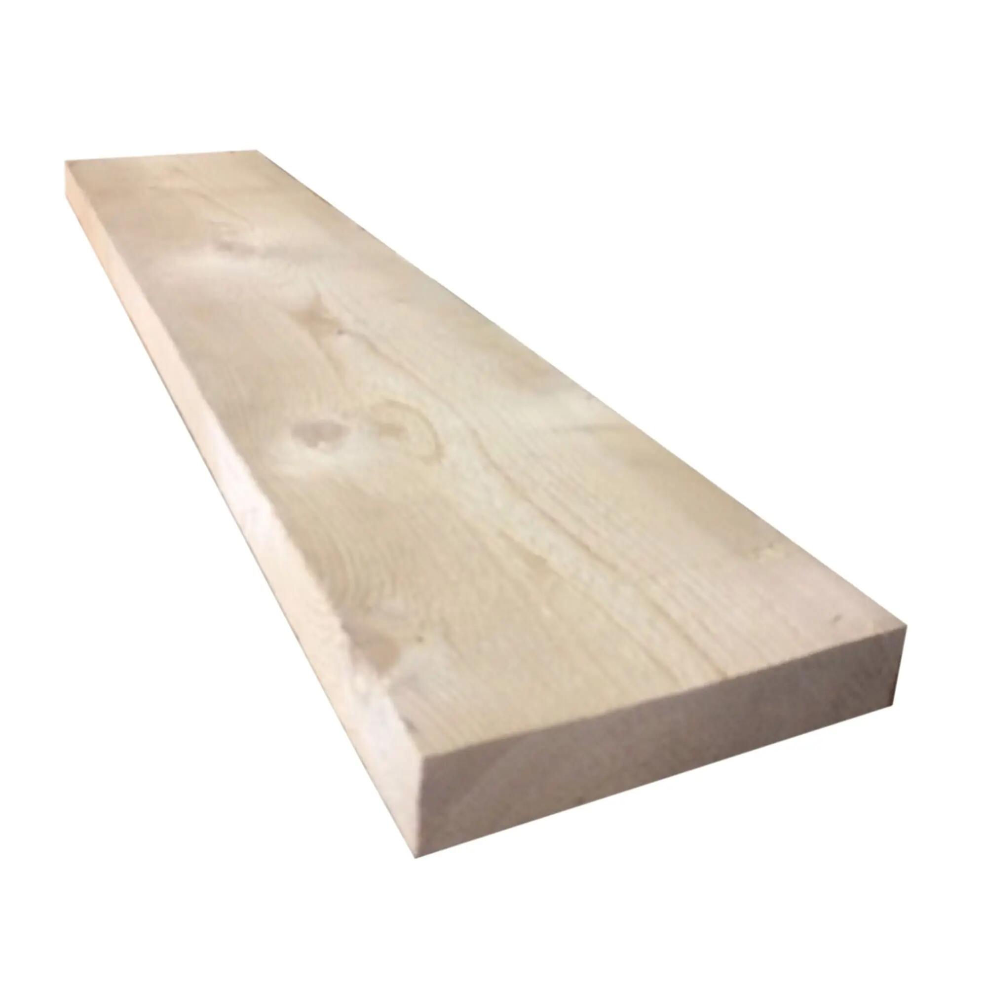 Tavola massello in legno di abete, 25 x 200 cm Sp 50 mm naturale