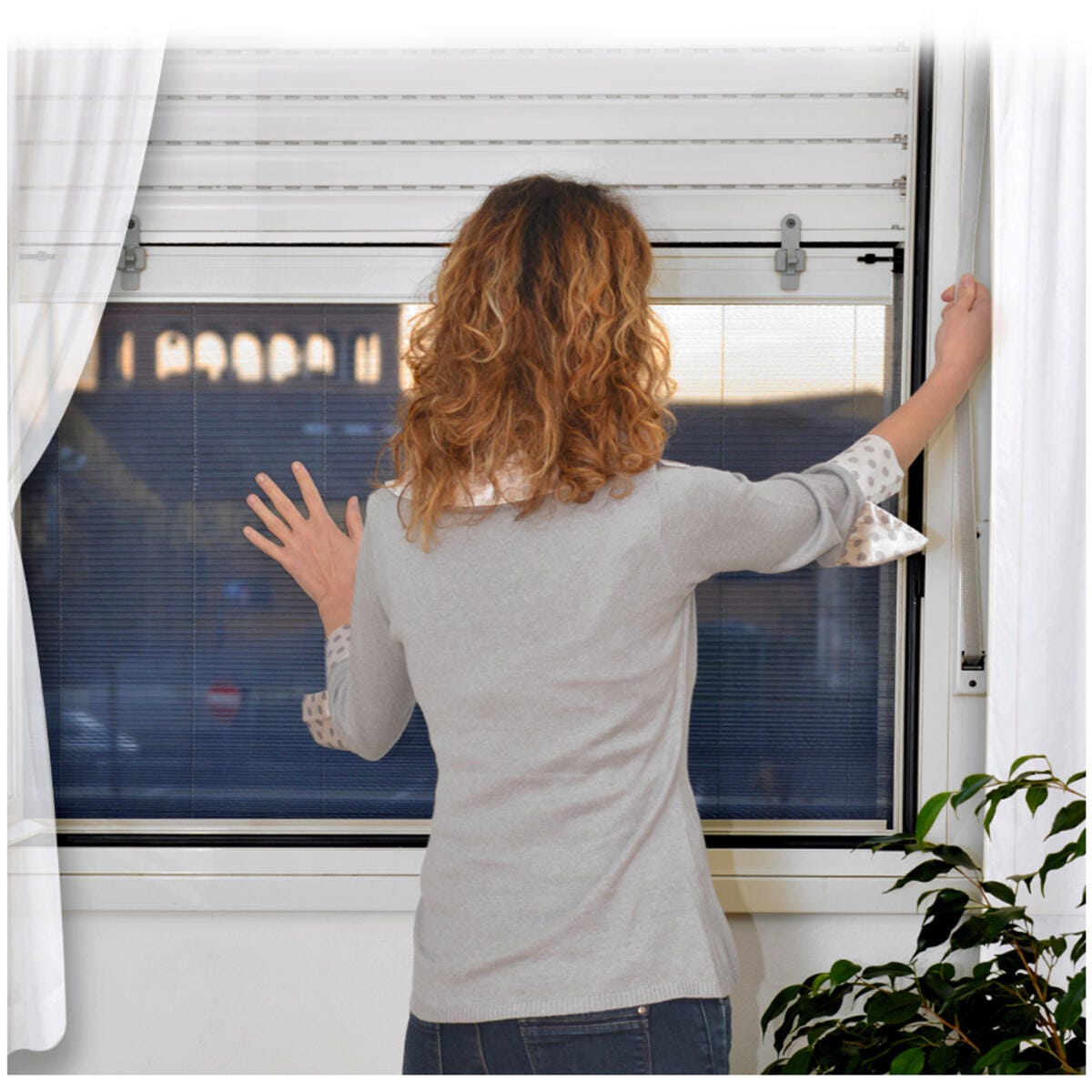 Zanzariera avvolgibile MEDAL plissettata con aggancio a tapparella UP per  finestra L 100 x H 160 cm marrone