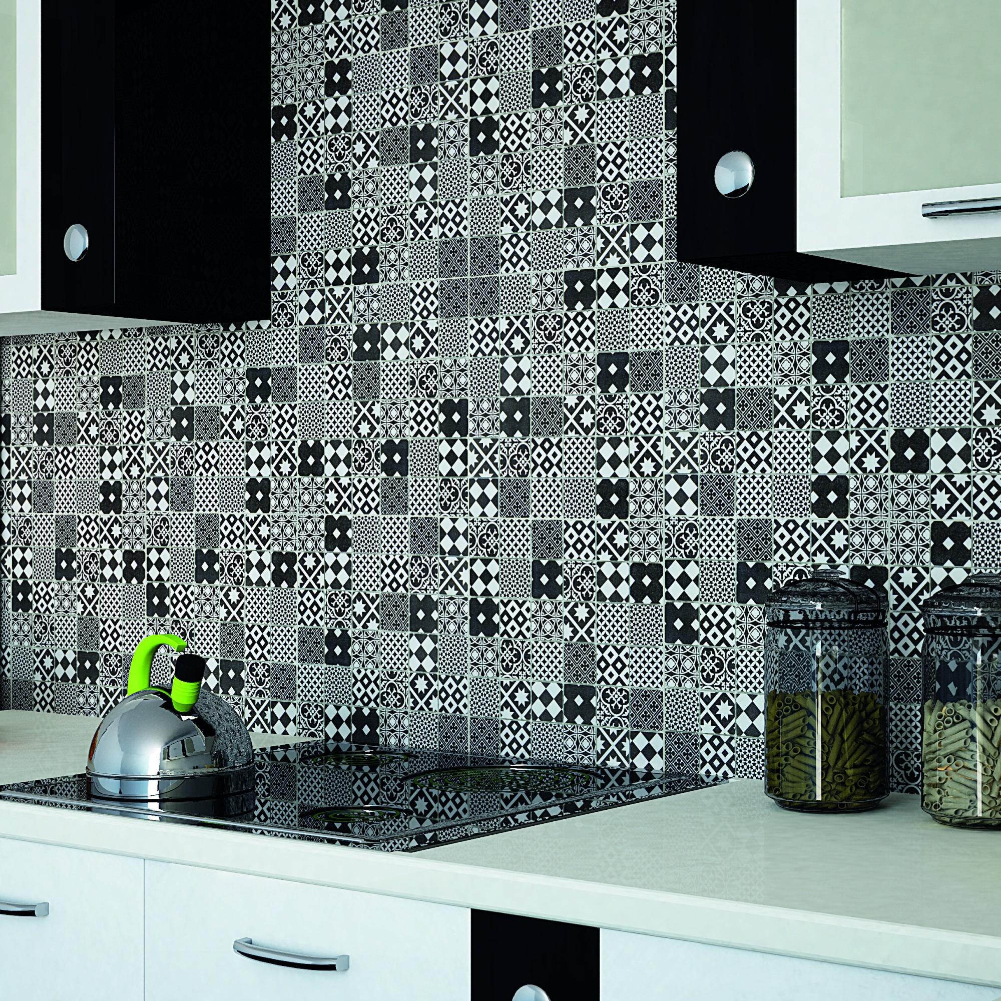 Mosaico misto ardesia, vetro e marmo, Grigio 30x30 - Nepal, Boxer
