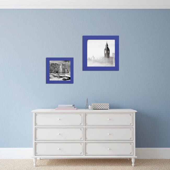 Cornice INSPIRE Easy blu opaco per foto da 30x30 cm