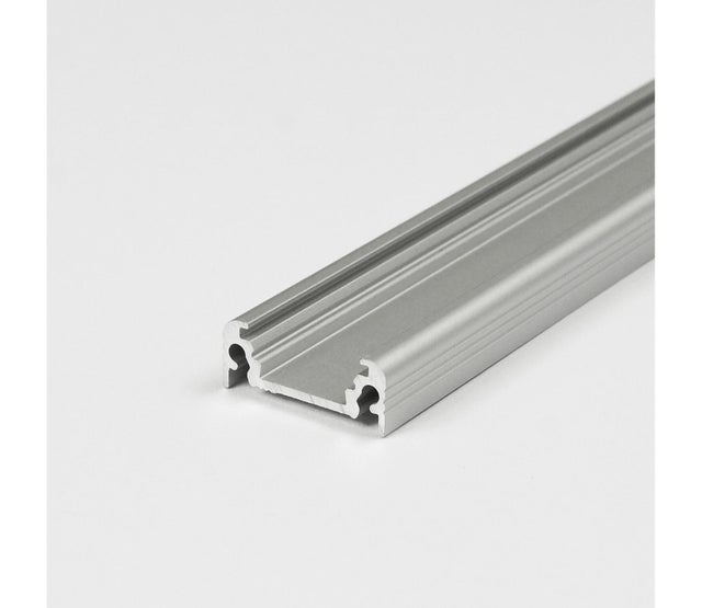 Profilo LED Alluminio 1 Metro - Modello 17 Piatto Argento - Per Strisce LED Max 17mm Con Copertura Opaca