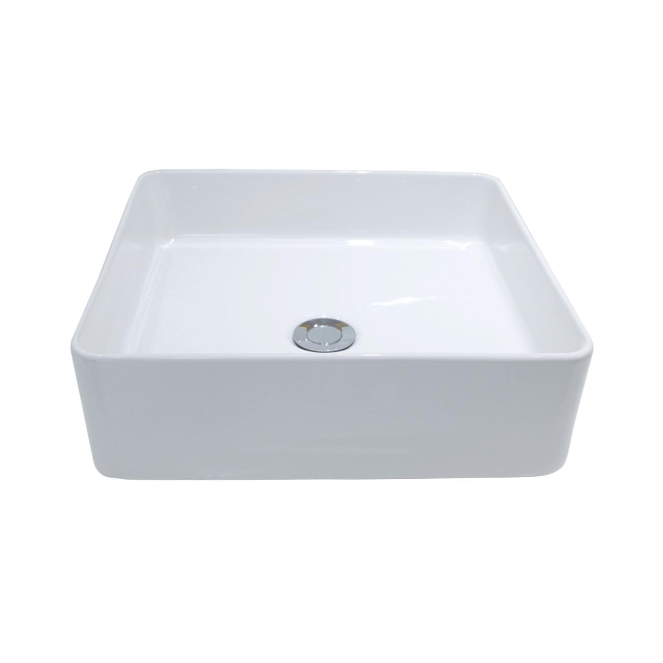 Lavabo Eolian d'appoggio quadrato in ceramica L 40 x P 40 x H 16.5 cm bianco