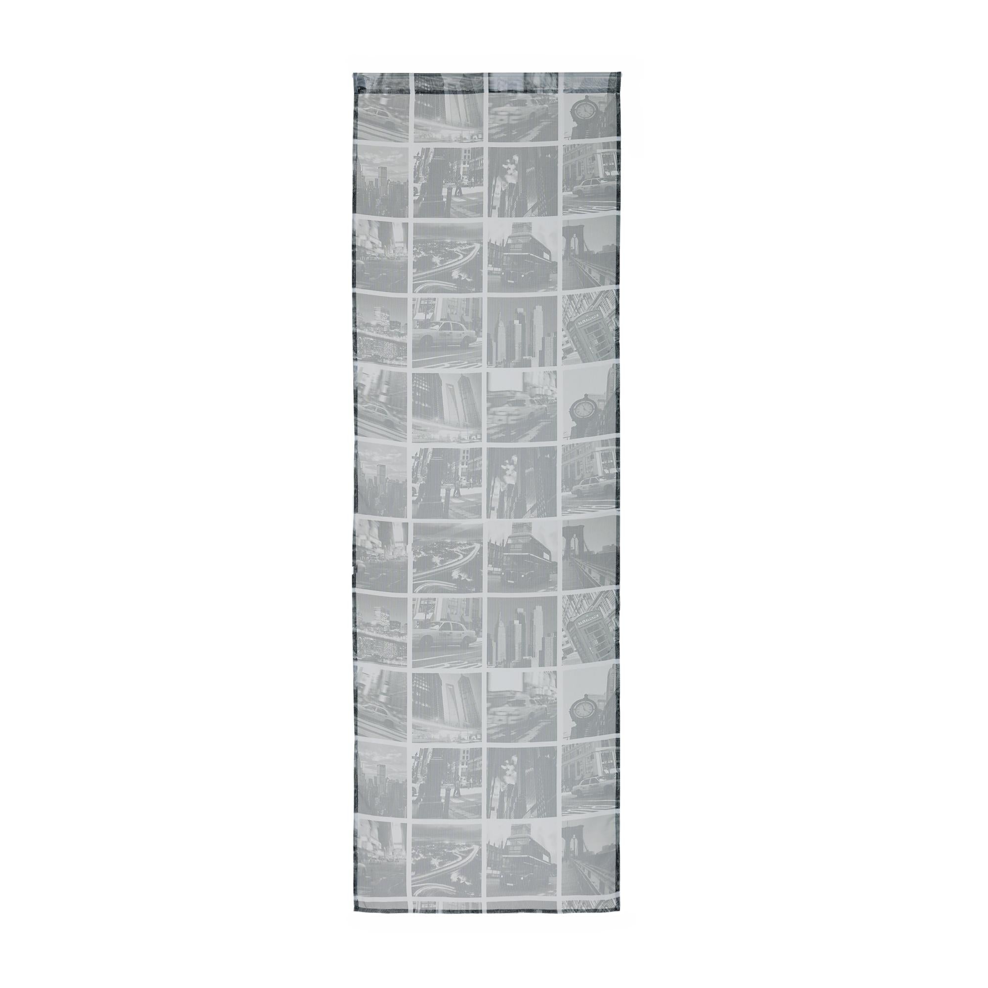 Tenda A Vetro Semi Trasparente Con Stampa Fiorellini Stile Giapponese, Bianco, 45x130 Cm - Made In Italy - 6