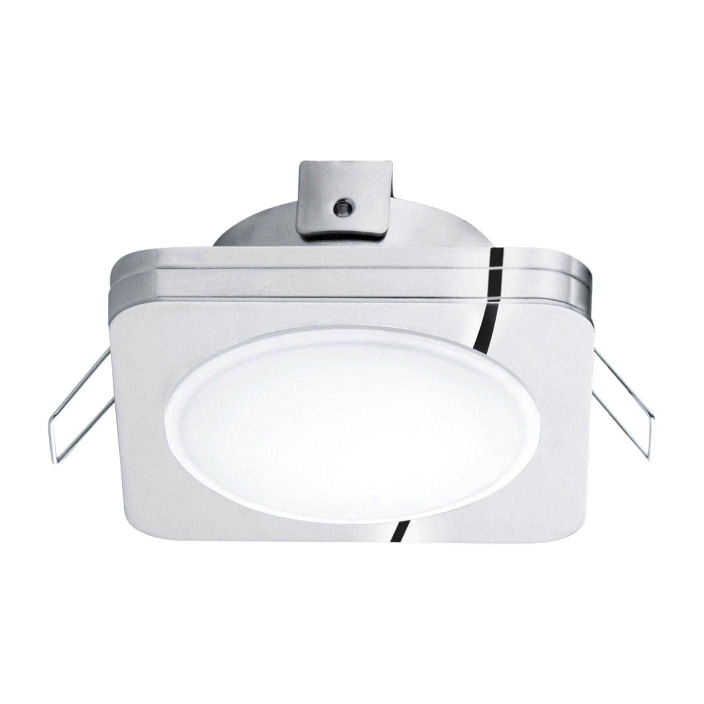 EGLO Faretto LED Da Incasso Pineda 1, Faretto LED In Acciaio E Plastica, Faretto LED Da Incasso In Nichel Opaco, Bianco, IP44, 8,2 Cm