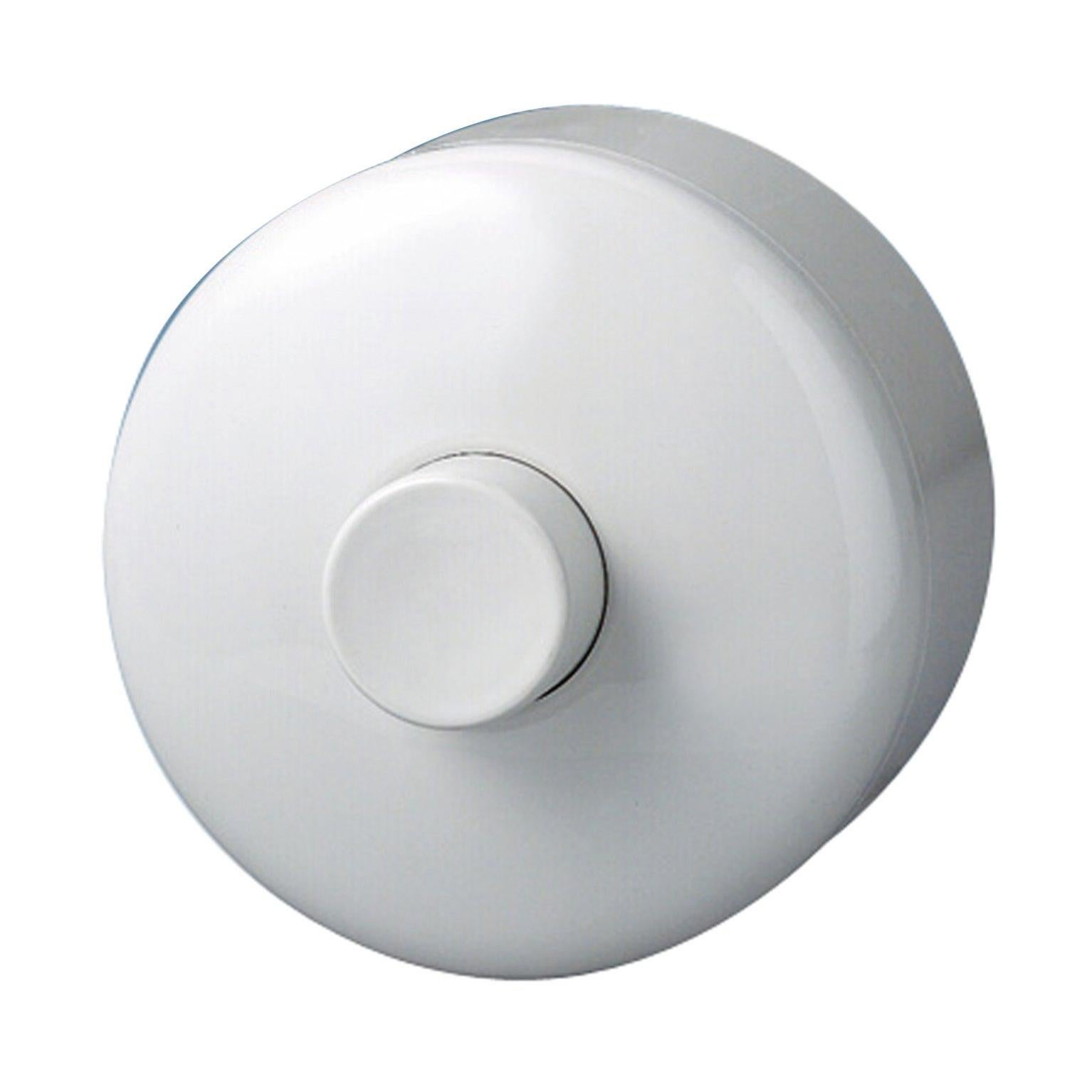 Pulsante Doppio Scarico Per WC – Rotondo, Cromato, Per Cisterne Nascoste (Argento, 84x98 Mm)