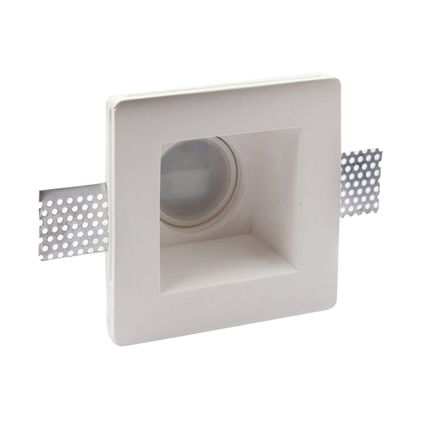 FARETTO A INCASSO IN GESSO QUADRATO CON ATTACCO GU10 DIMENSIONI 120x120x62 mm