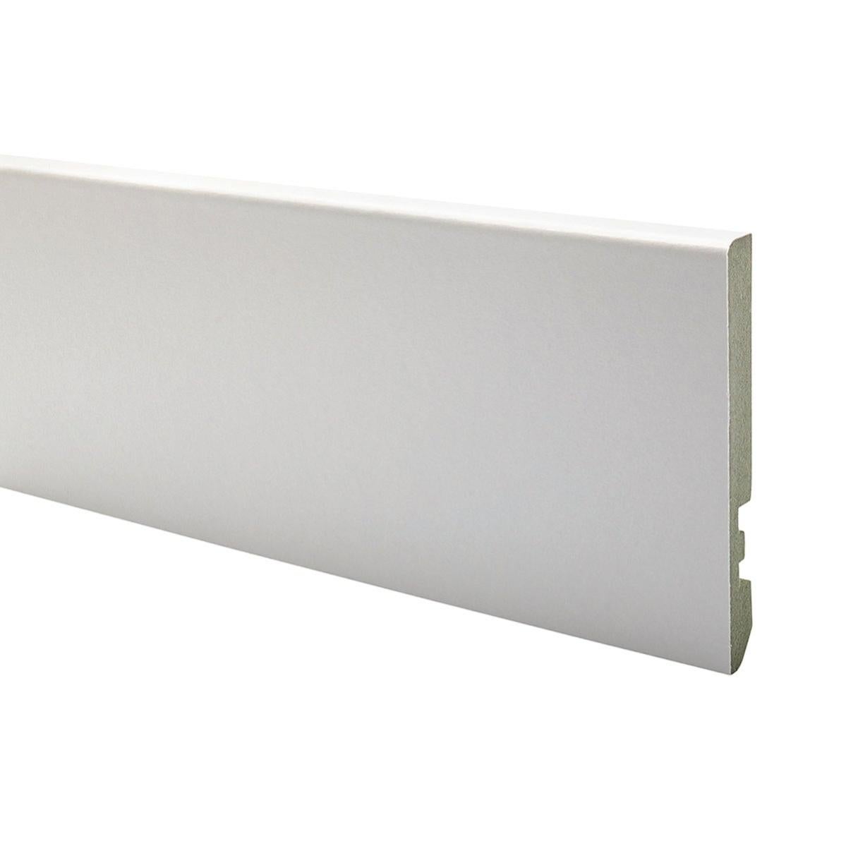 Battiscopa Idrofugo in mdf bianco spessore 10 x H 80 x L 2400 mm ...