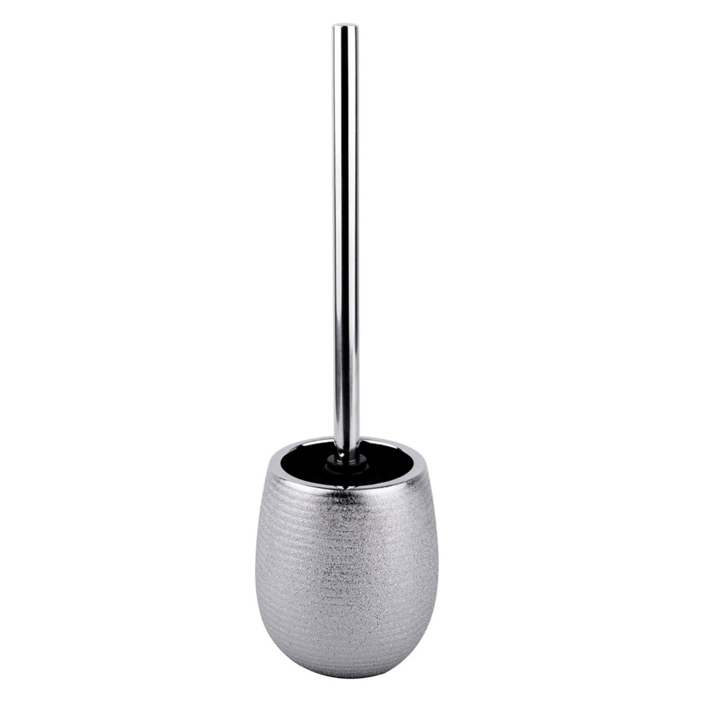 Set Scopino E Portascopino WC Loberon Semoine: Design In Acciaio Inox, Finitura Argento Antico - 2