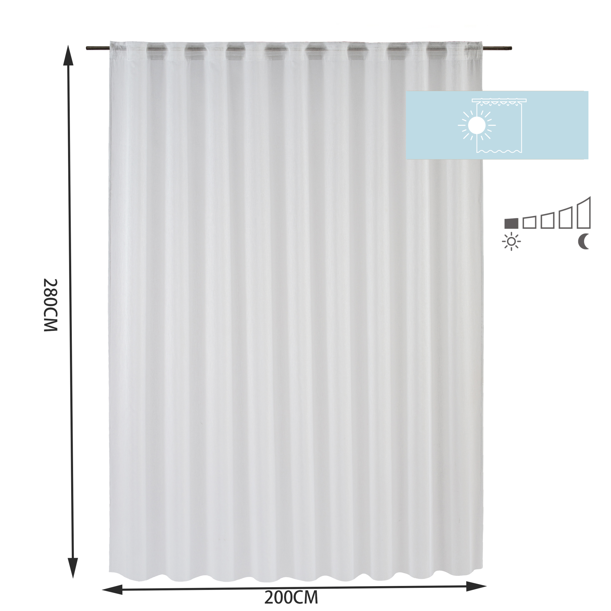 Tende in Voile con Passanti 2 pz Grigio Chiaro 140x175 cm 8721158553133