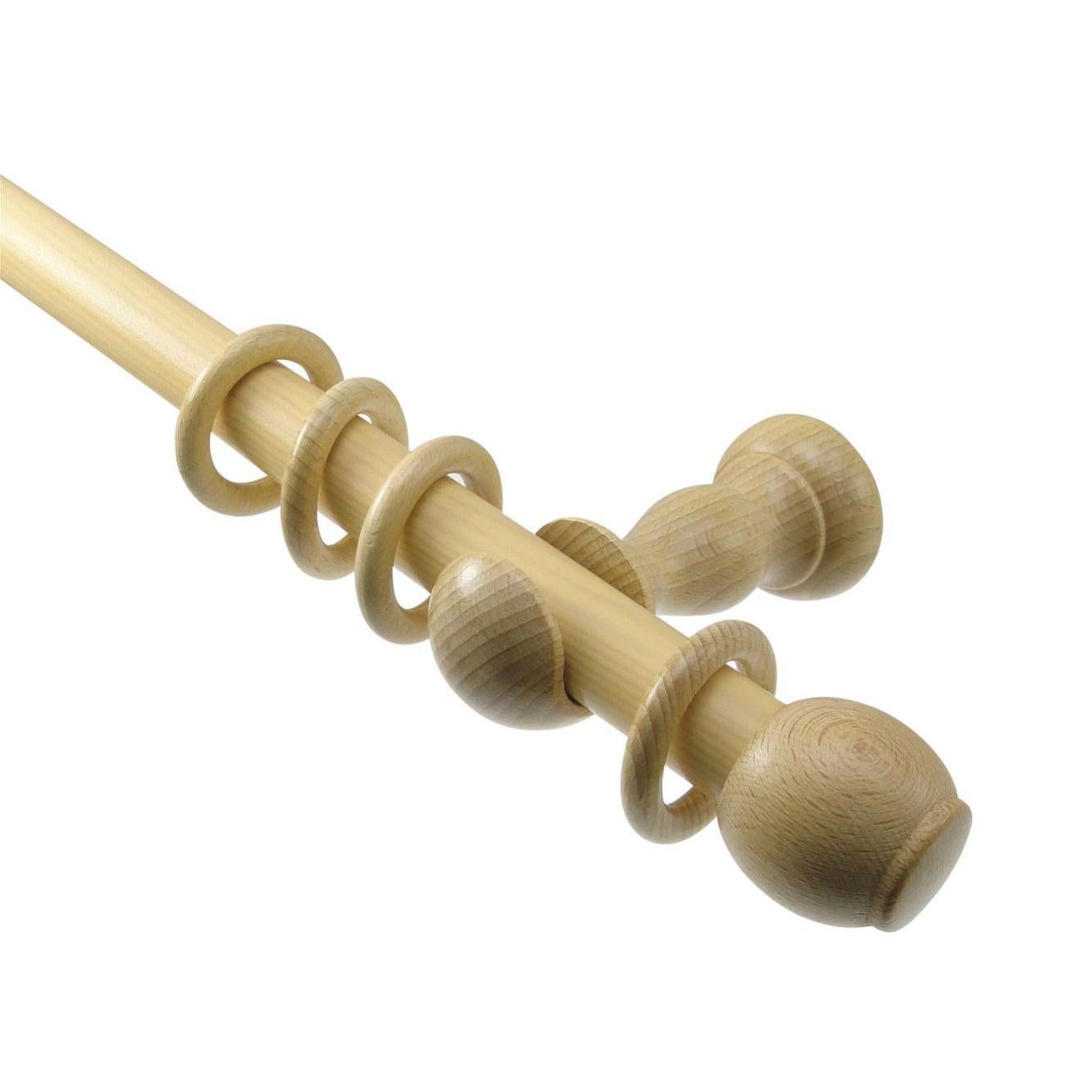 Kit Bastone Per Tenda Fisso In Legno 28 Mm Naturale Verniciato 240 Cm - Foto 4