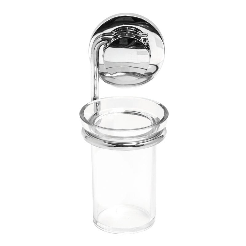 Bicchiere porta spazzolini New chrome in plastica trasparente