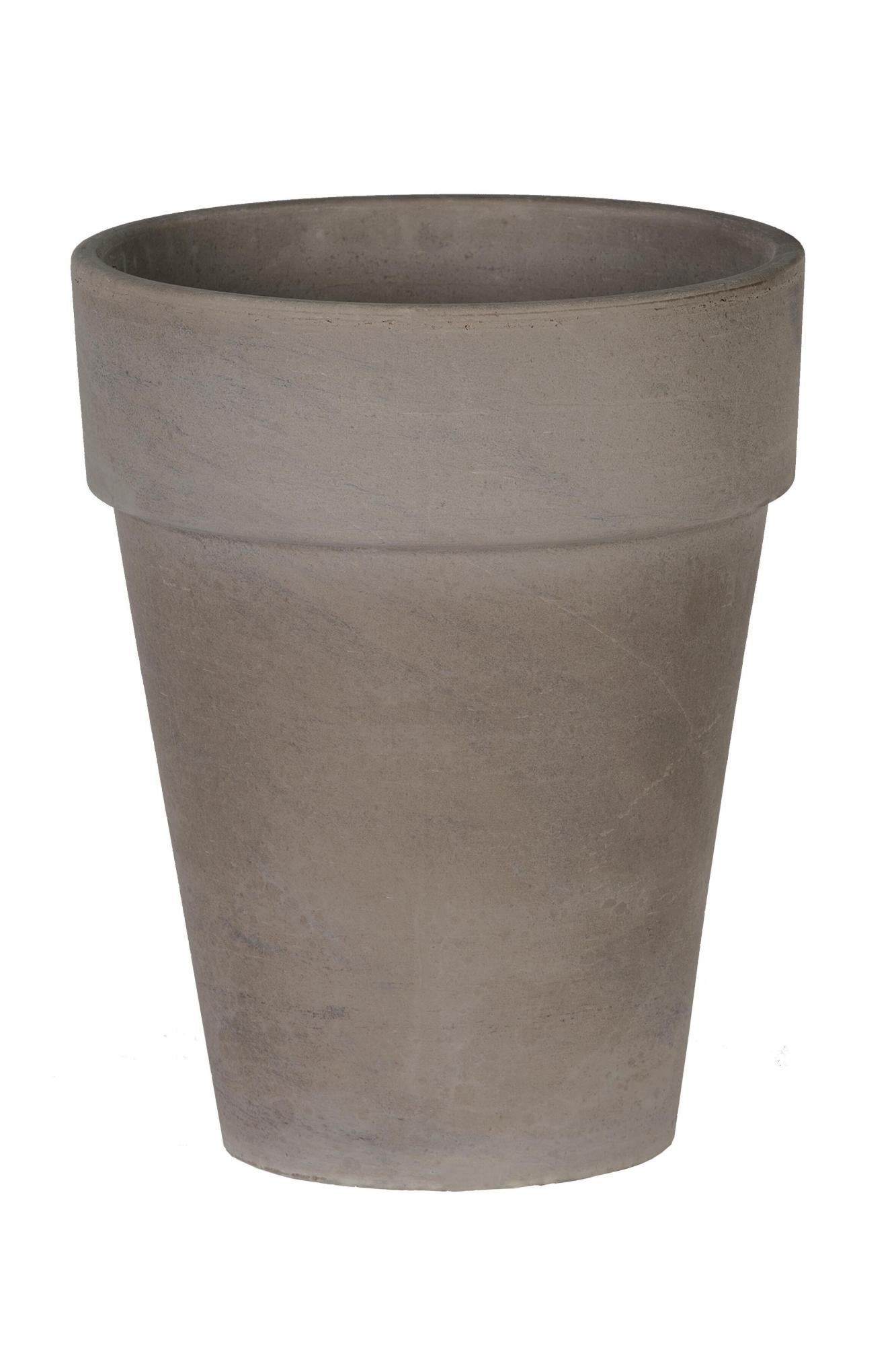 Matches21 Vaso Per Piante In Plastica - Rotondo, Marrone Scuro, 35x14 Cm, Con Fori Di Drenaggio Per Interni/Esterni