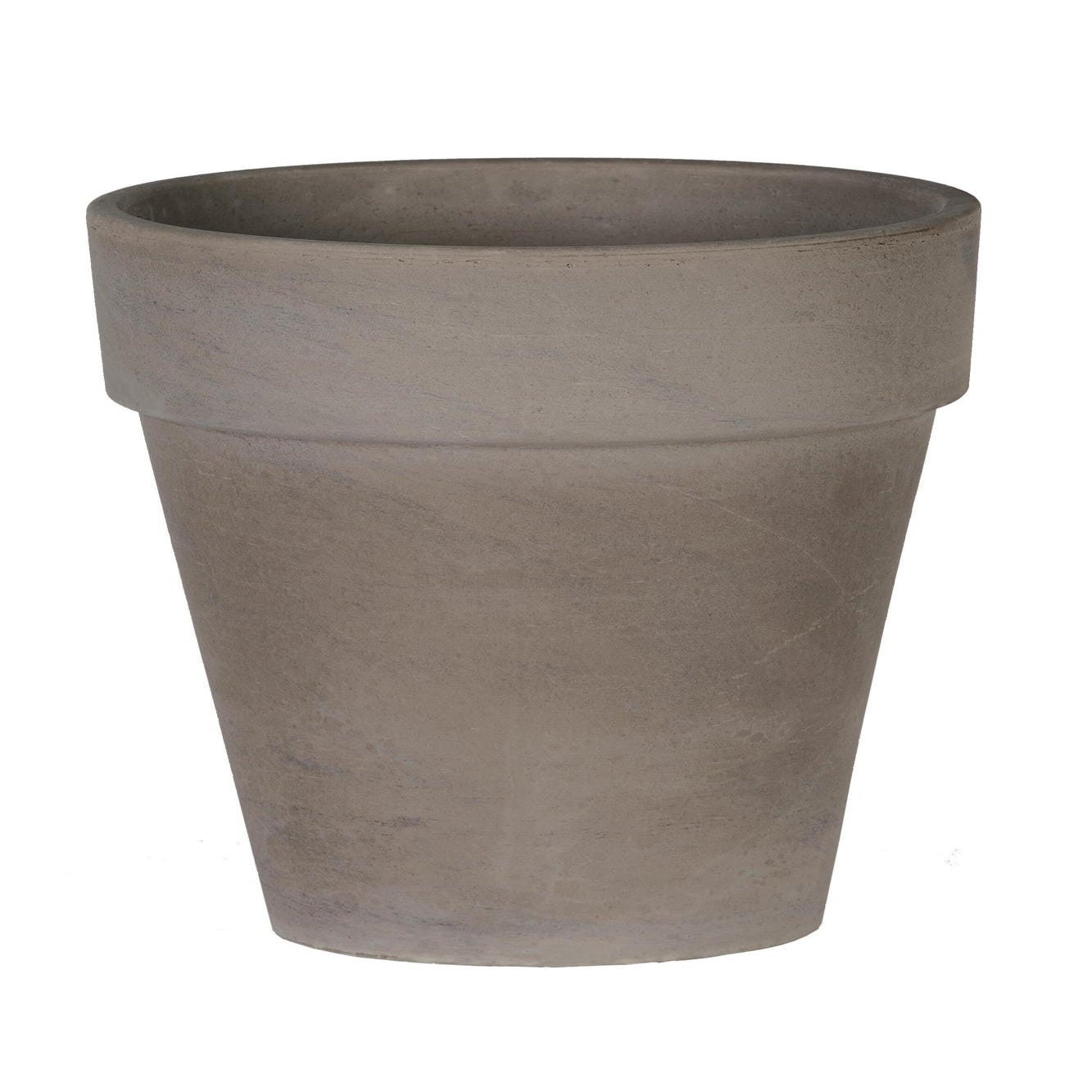 Matches21 Vaso Per Piante In Plastica - Rotondo, Marrone Scuro, 35x14 Cm, Con Fori Di Drenaggio Per Interni/Esterni