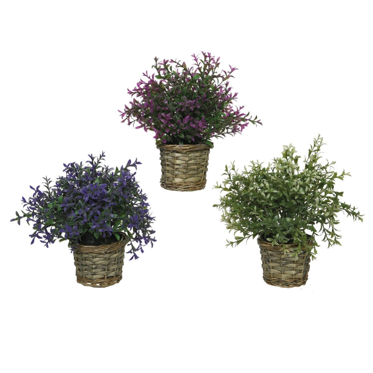 Vaso Decorativo In Plastica Con Prato Artificiale E Fiori Finti – Composizione Floreale Per Casa, Giardino E Ufficio (Narciso E Rosa) - 2