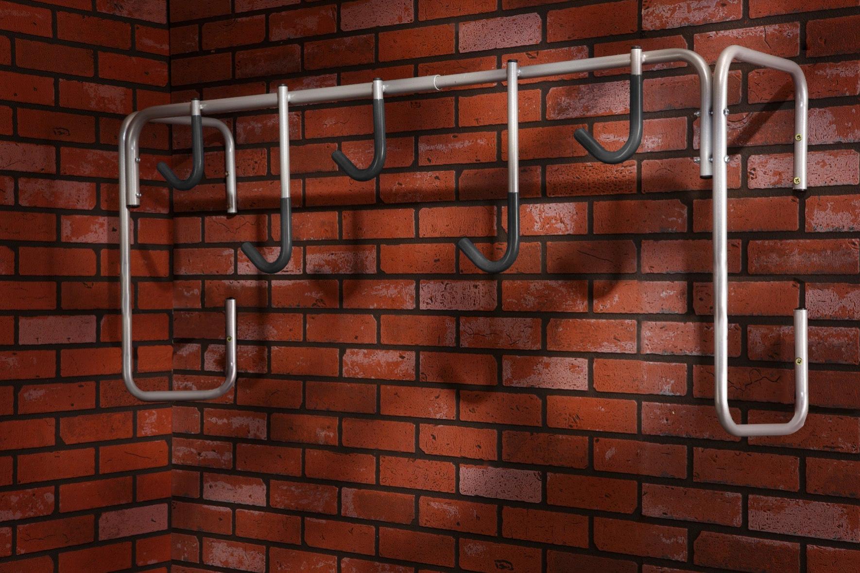 Wellgro, 2 supporti da parete per bicicletta, in acciaio, portata fino a 30 kg, montaggio a parete, pieghevole, colore a scelta, colore: rosso