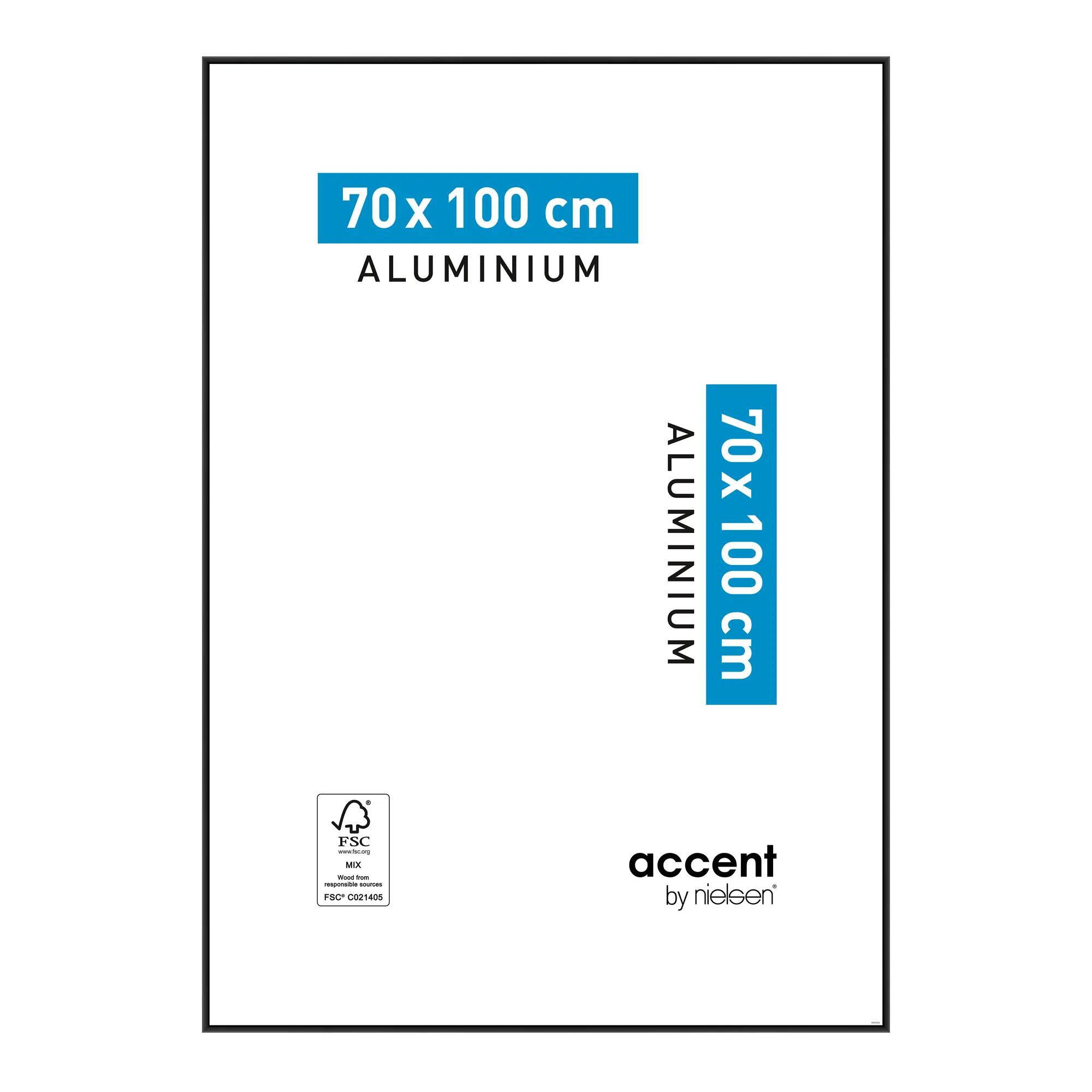 Accent - Cornice in alluminio quadrata-70x70 cm-nero acc-all-q