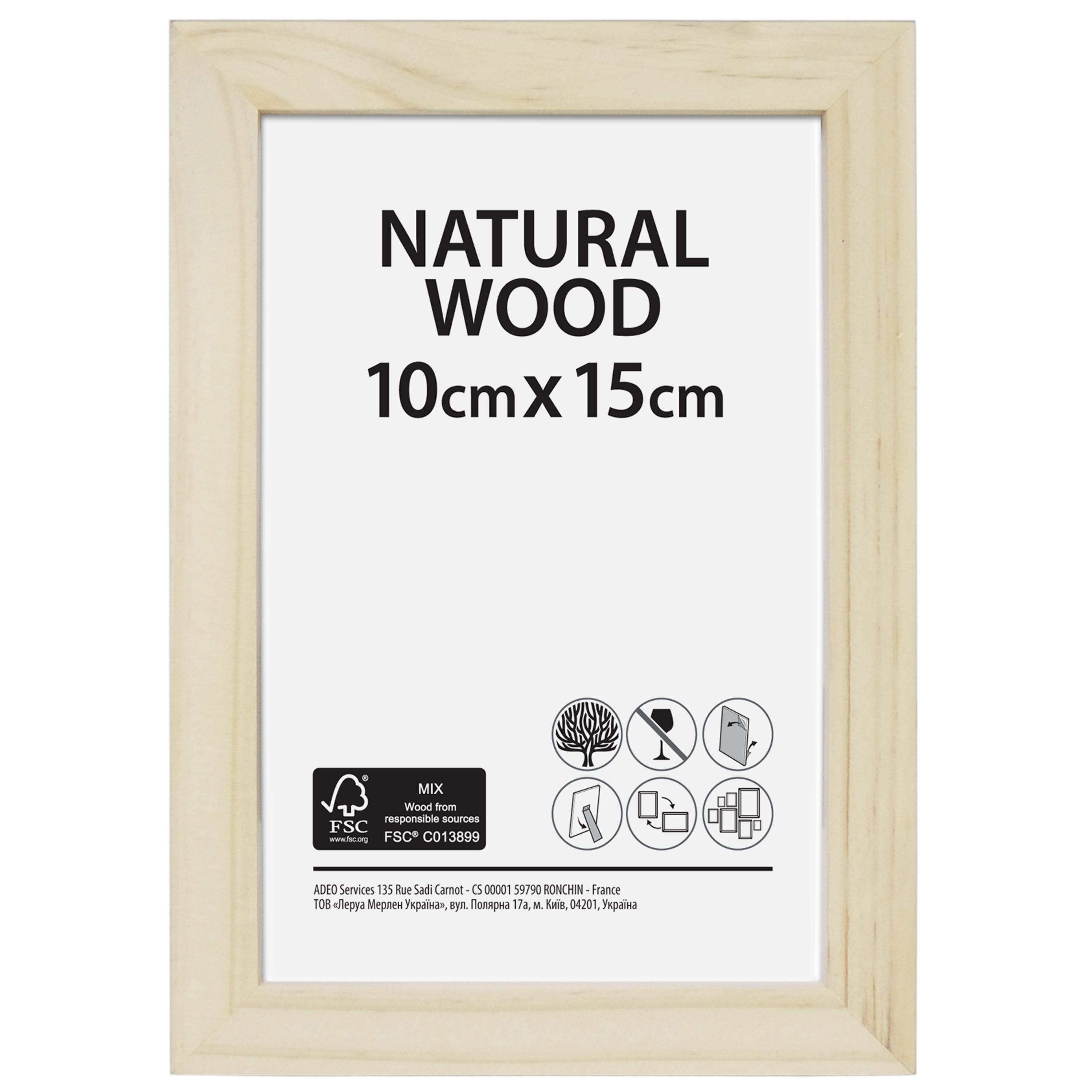Cornice Natural wood naturale opaco per foto da 10x15 cm