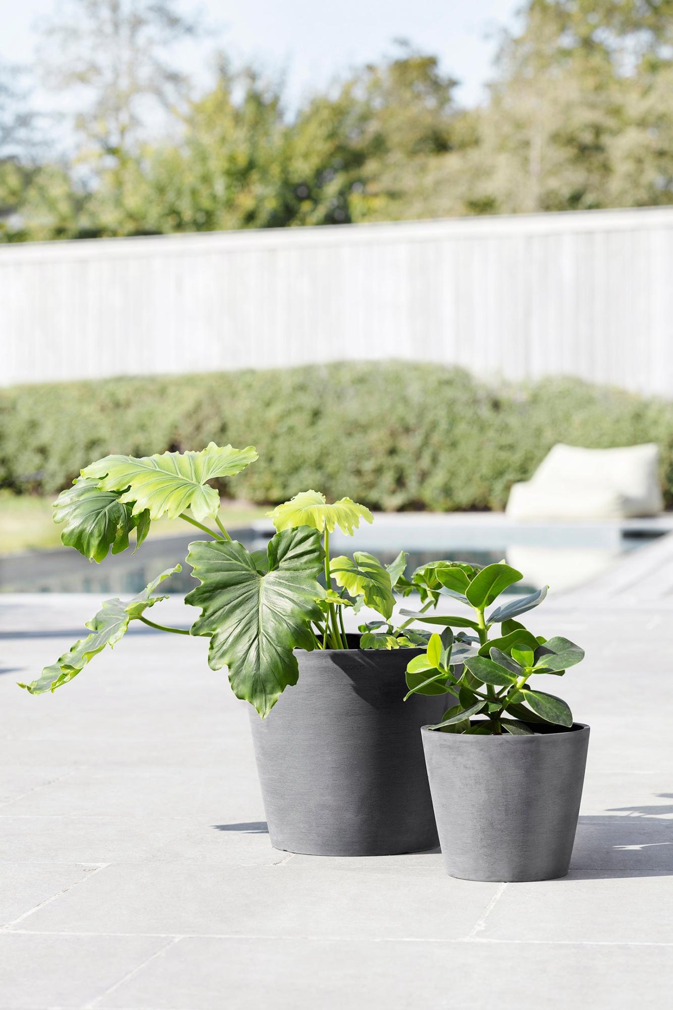 Ecopots Vaso da fiori Amsterdam grigio chiaro, diametro 60 cm, rotondo