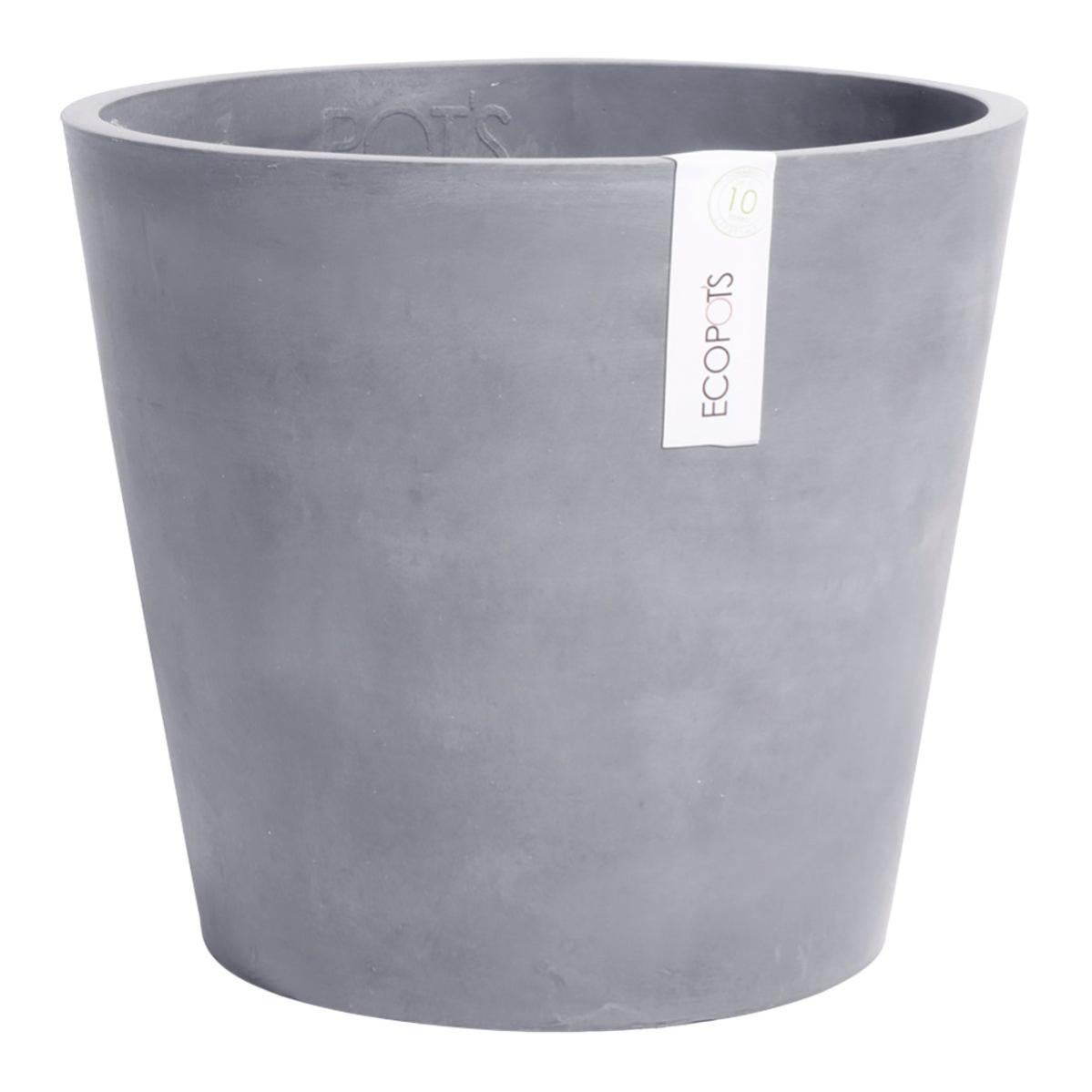 ECOPOTS Vaso Amsterdam Mini – Diametro 13 X 11,4 Cm – Colore Grigio – In Plastica Riciclata E Polvere Di Pietra – Per Piante Grasse