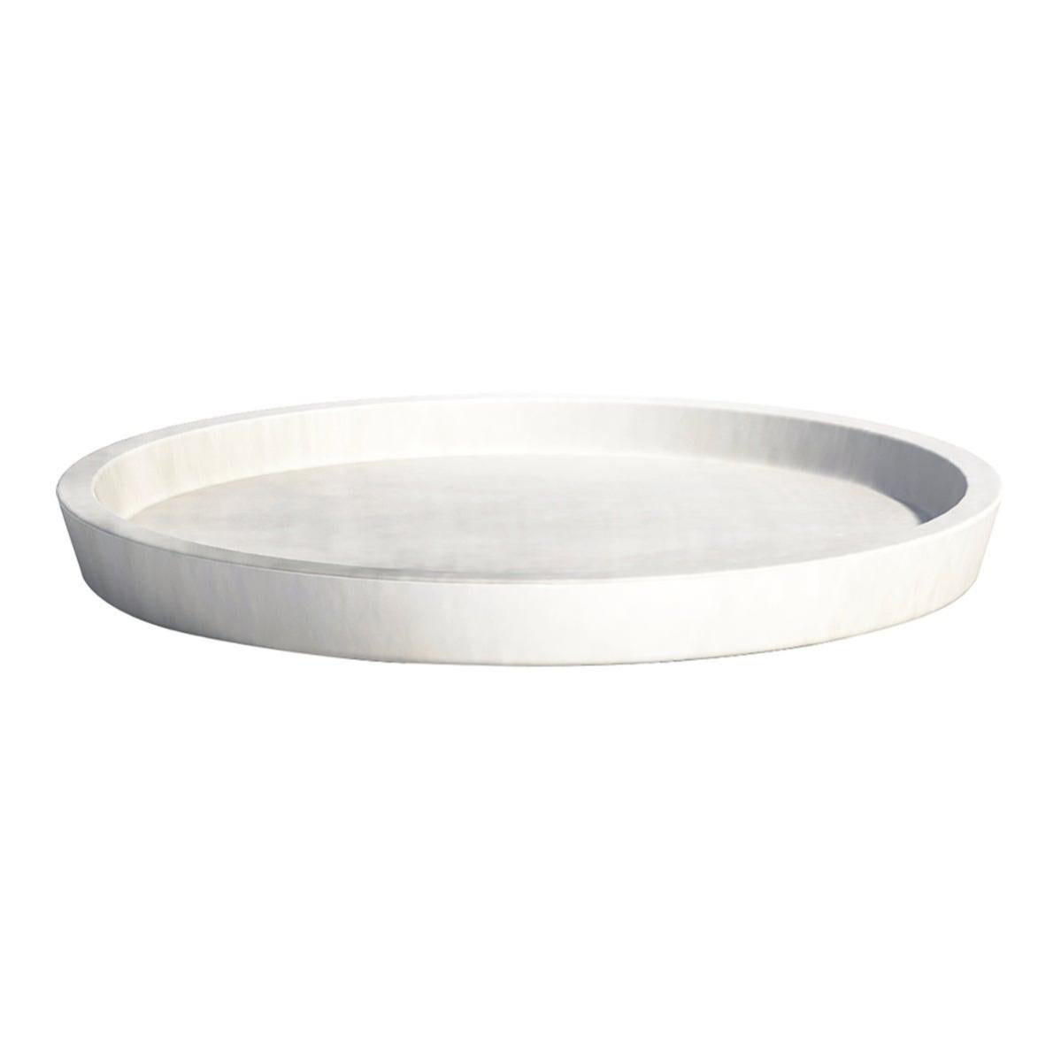 KADAX Vaso Con Sottovaso In Plastica, Design Minimalista Per Fiori, Cactus E Piante Aromatiche - Diametro 15 Cm, Colore Bianco