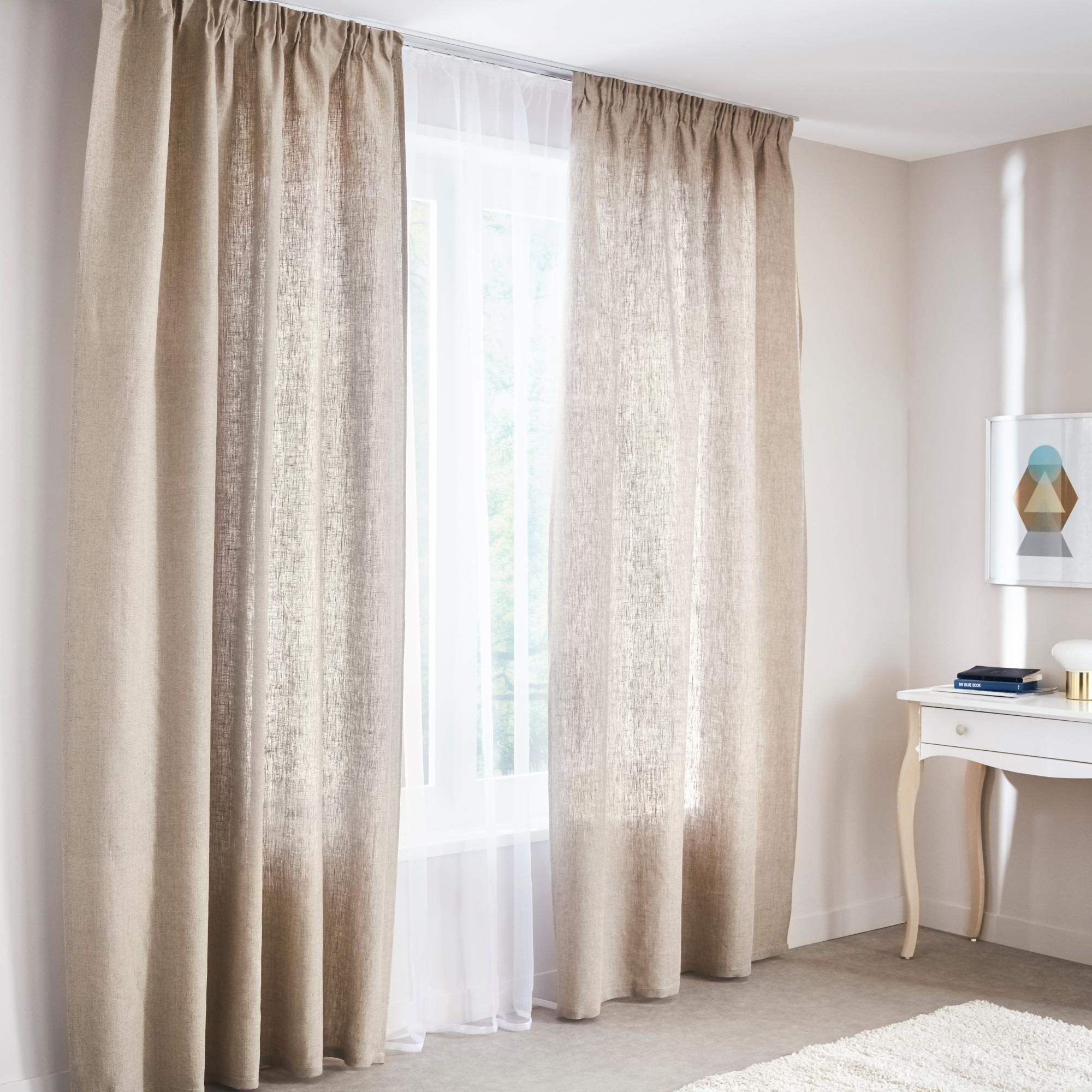 MUMFAS Tende In Velluto Oscuranti 132x248 Cm - 2 Pannelli - Colore Avorio Con Passanti