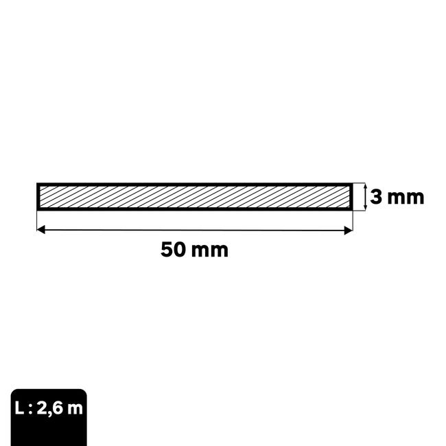 Profilo piatto STANDERS in alluminio grigio L 2.6 m 3x50 mm