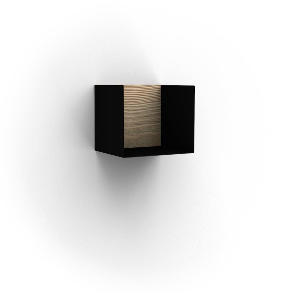 Mensola da parete a scomparsa in legno nero L110 x P20 x A4cm - RETIF