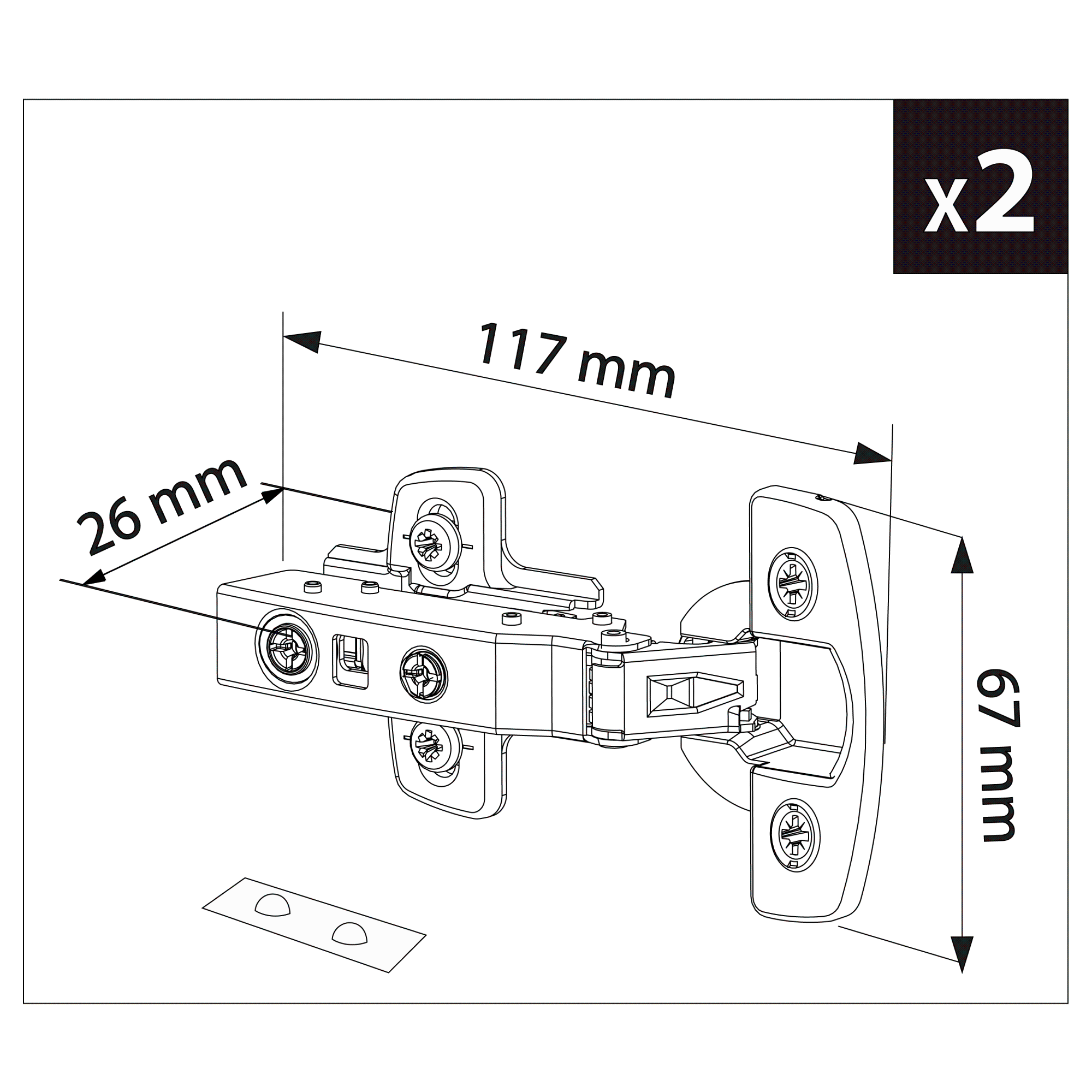 Cerniera, H&auml;fele Metalla 510 A/SM 110&deg;, Montaggio Ad Angolo &ndash; In H&auml;fele Italia Shop