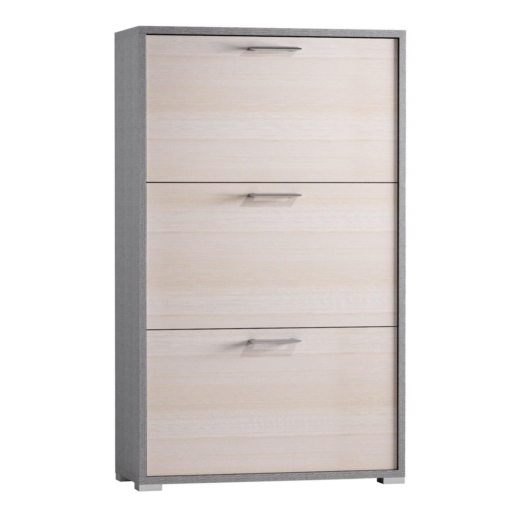 Scarpiera 3 Ante Effetto Faggio – Capacità 18 Paia, Dimensioni 60x24x113 Cm, Struttura In Truciolato, Montaggio Facile