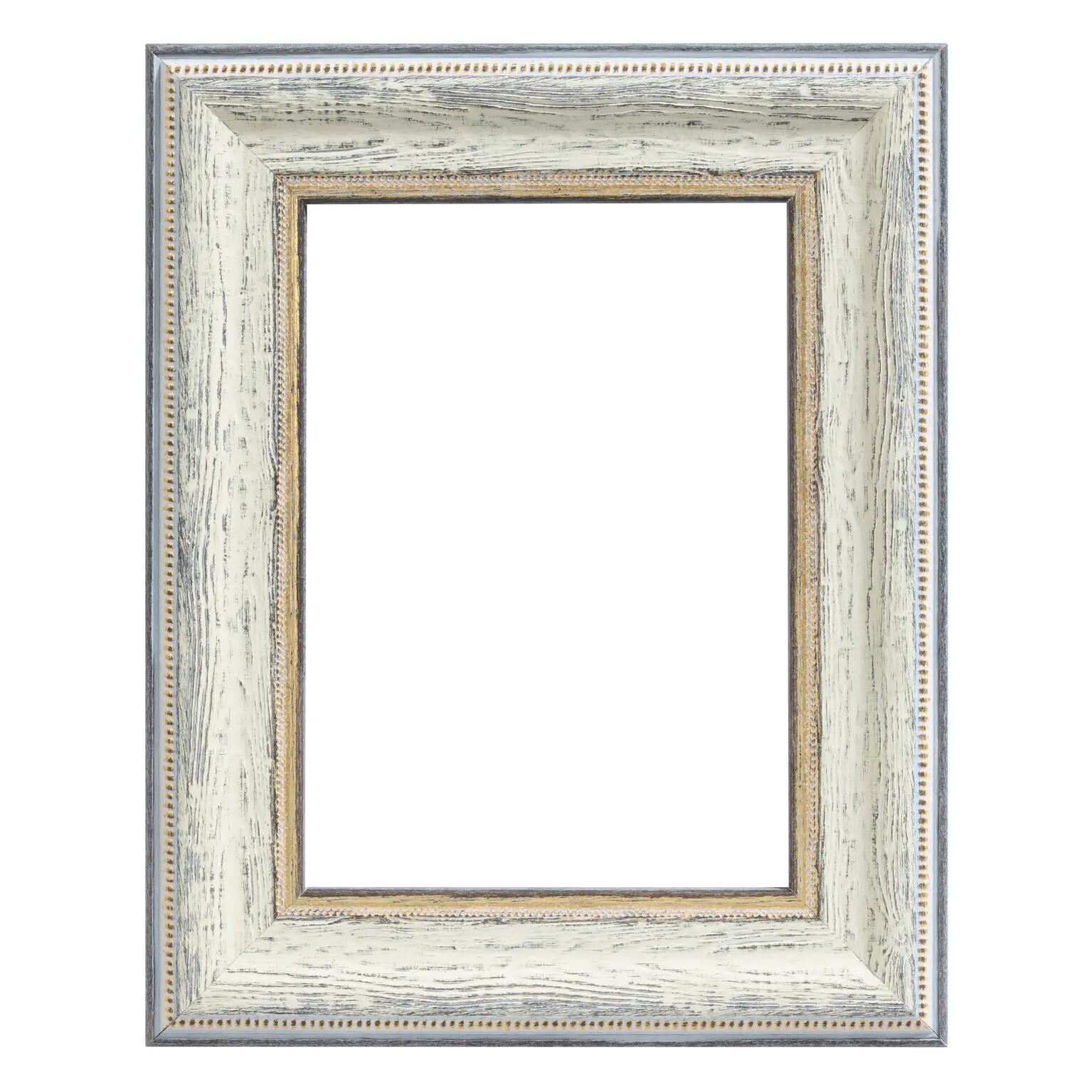 Cornice INSPIRE Fabriano bianco e oro opaco per foto da 30x30 cm