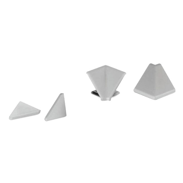 CM 195 alzatina bordo top cucina triangolare mm 30x30 in PVC colore Bianco  + accessori