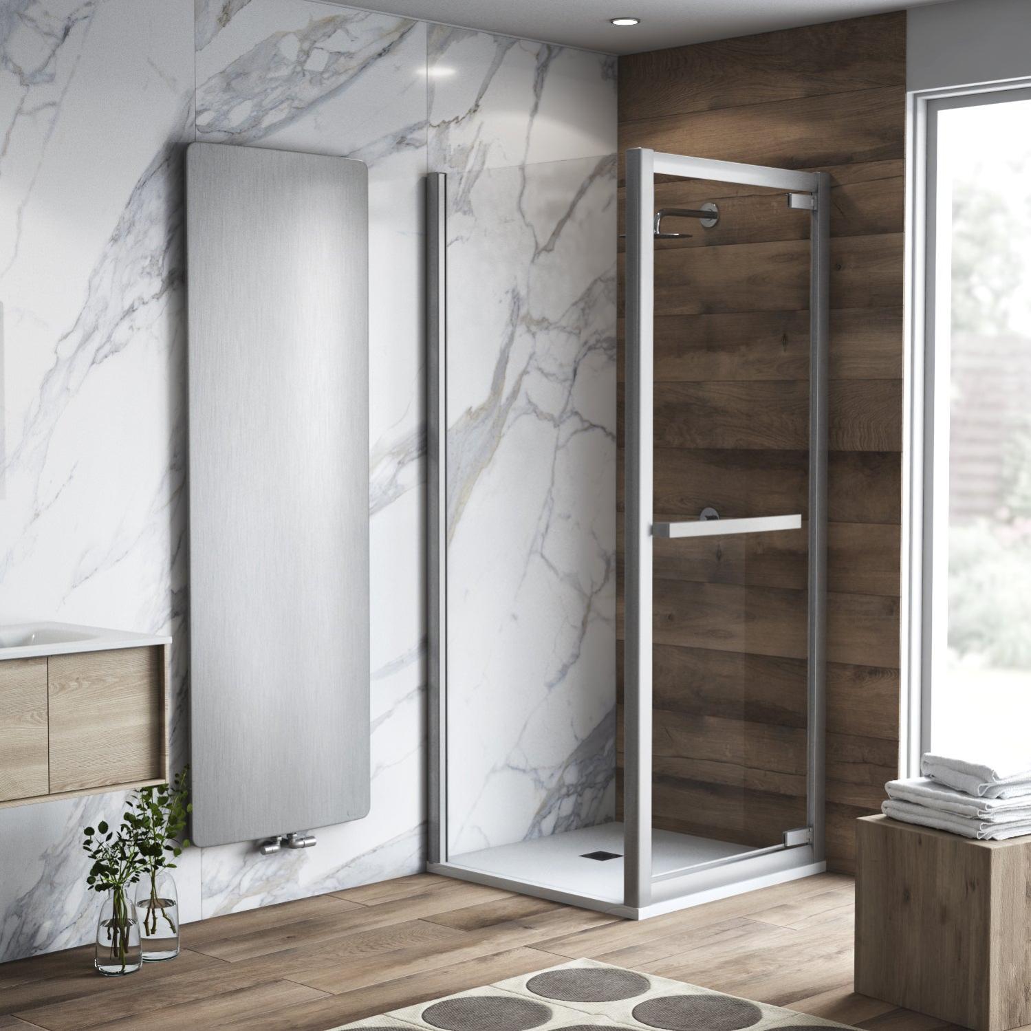 Porta Doccia In Vetro ESG 96x190cm - Argento E Trasparente, Regolabile 93-96cm, Con Accessori Montaggio - Foto 8